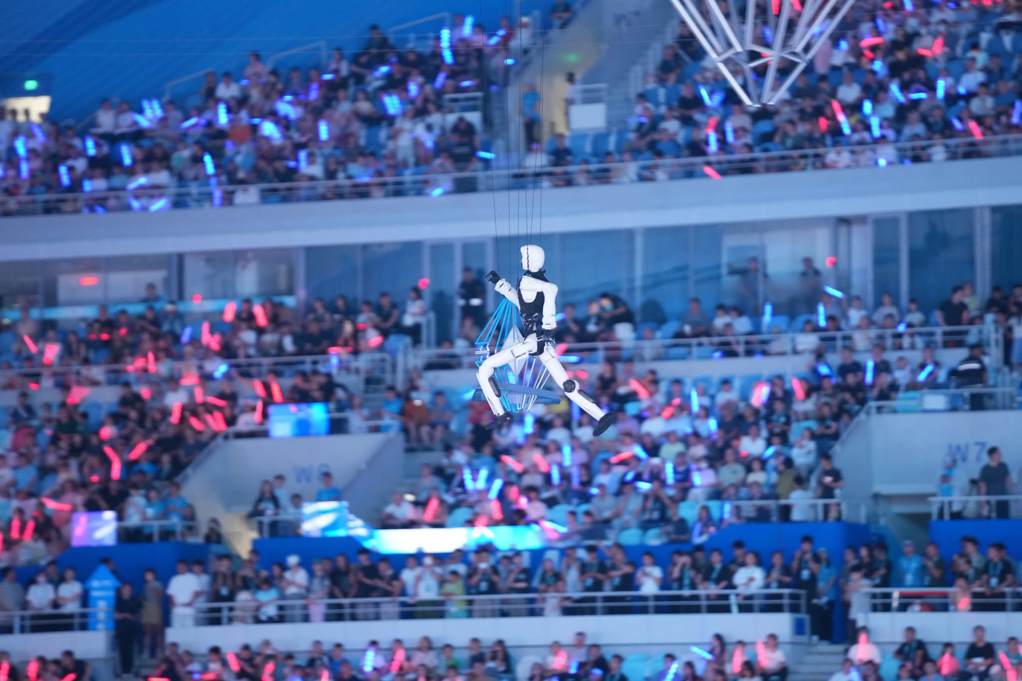 A scene at the second World Humanoid Robot Games. /Qu Bo