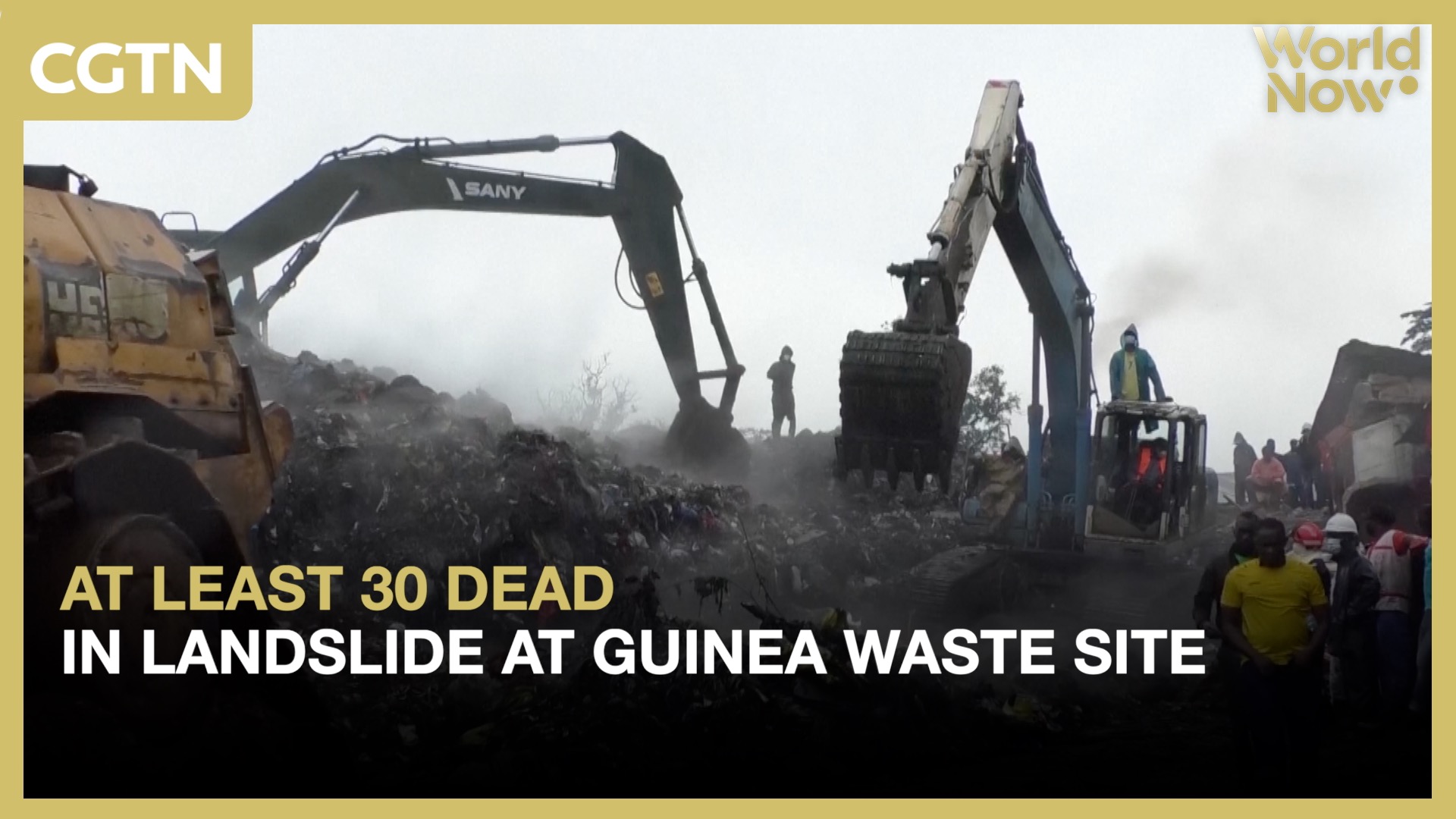 At least 30 dead in landslide at Guinea waste site 