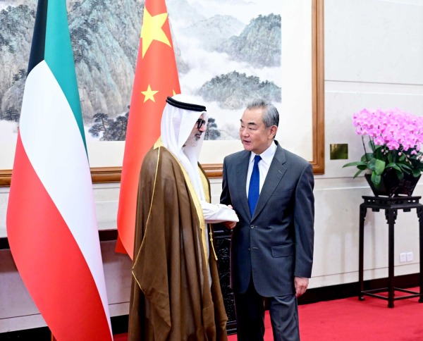 Chinese Foreign Minister Wang Yi (R) holds talks with Sheikh Jarrah Jaber Al-Ahmad Al-Sabah, minister of foreign affairs of Kuwait, in Beijing, China, August 24, 2026. /Chinese Foreign Ministry