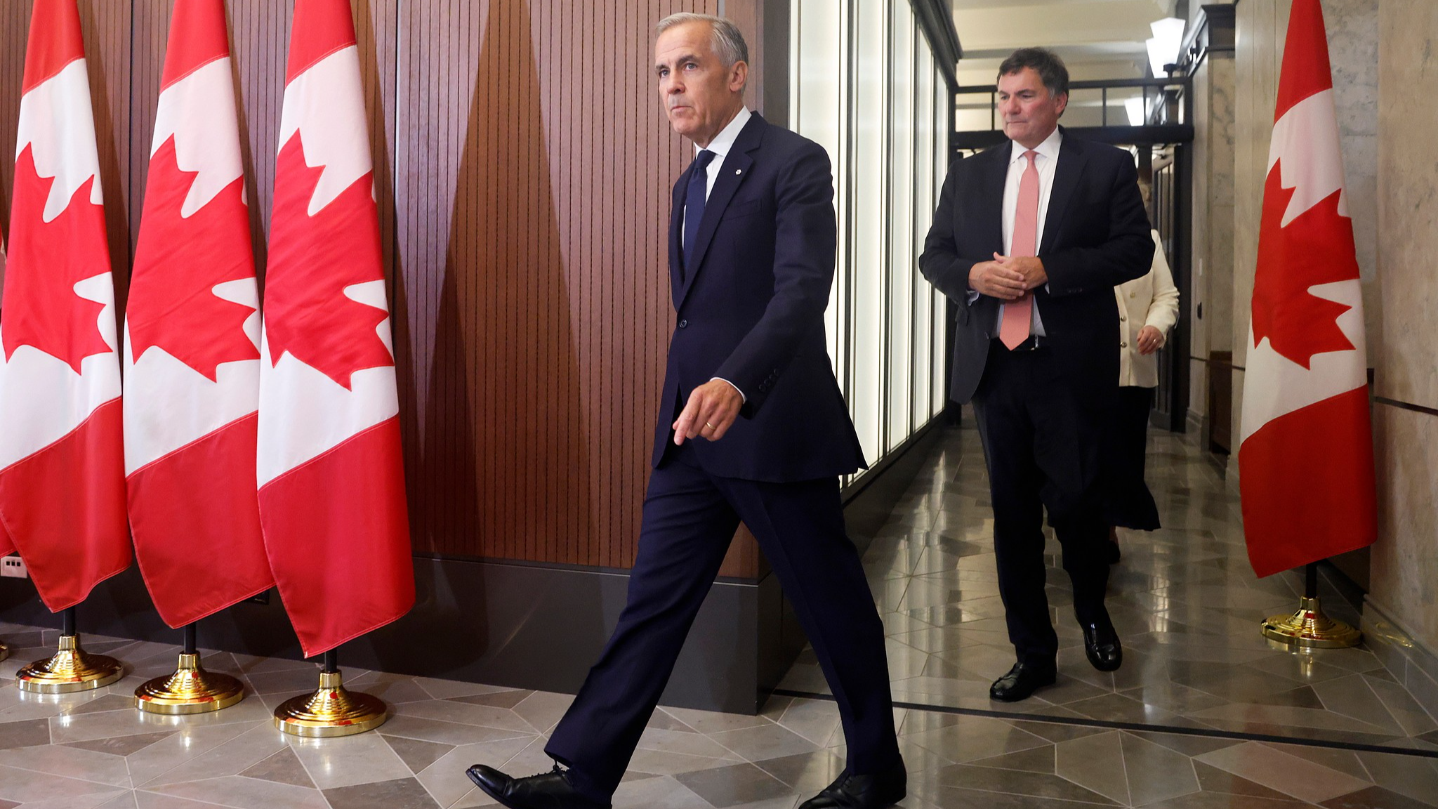 Canada's Prime Minister Mark Carney arrives at a news conference in Ottawa, Canada, August 22, 2026. /CFP