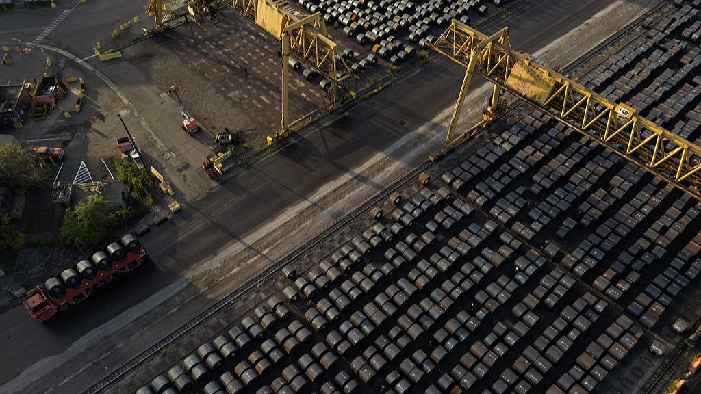 Spools of steel in the yard at an ArcelorMittal Dofasco facility in Hamilton, Ontario, Canada, August 20, 2026. /VCG
