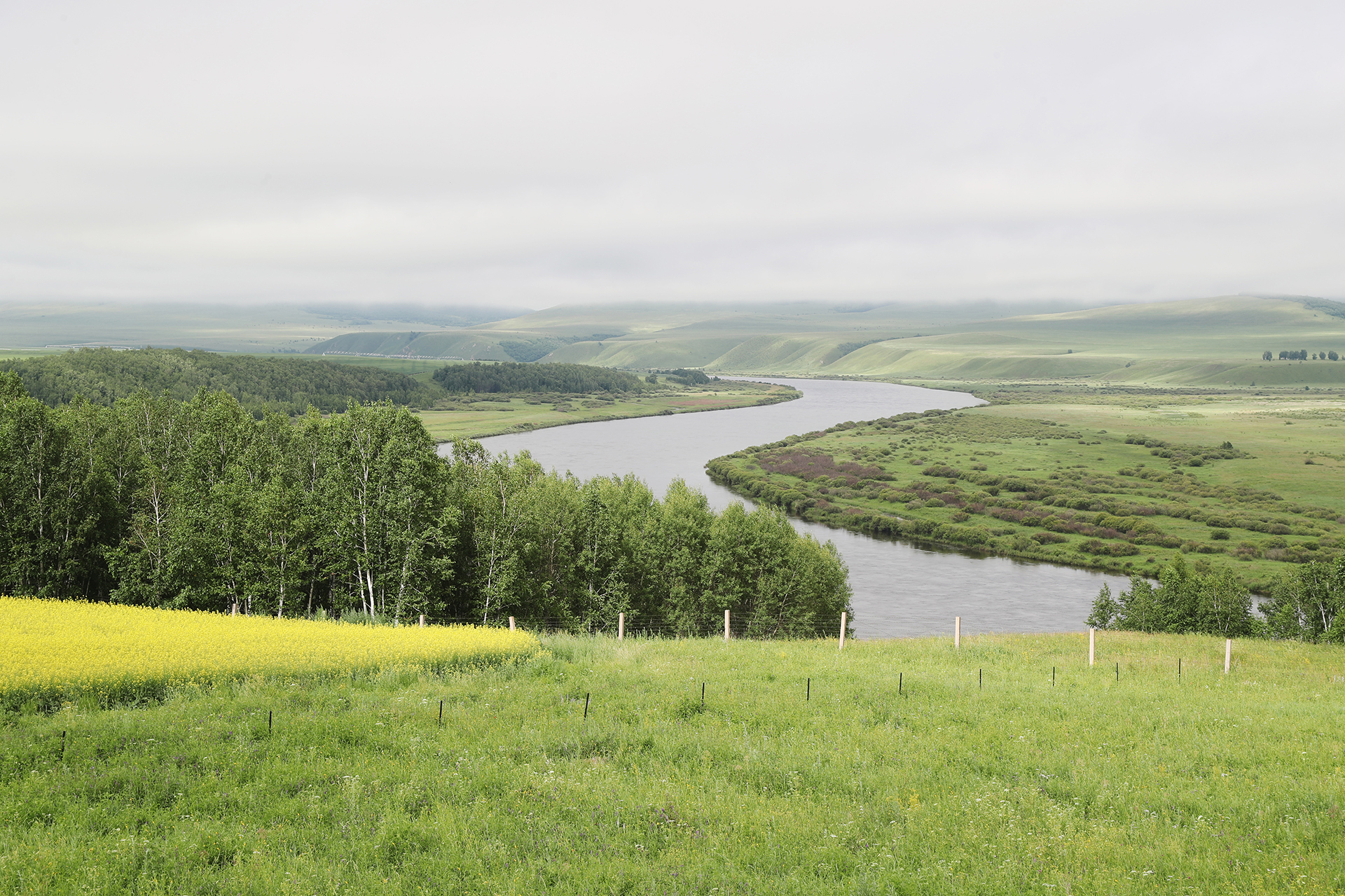 A view of the Ergun River from Hulunbuir, Inner Mongolia. /CGTN