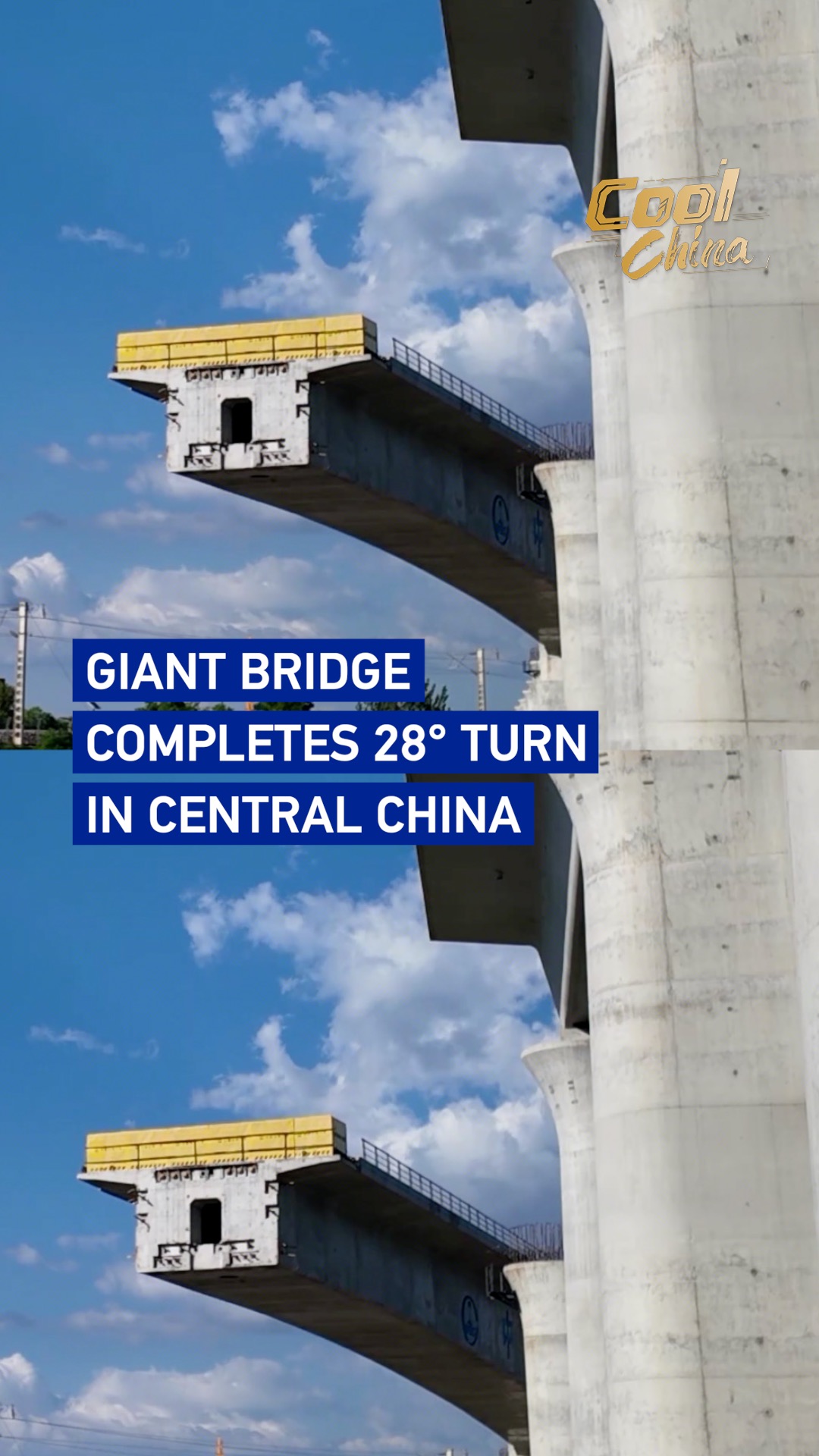 Giant bridge completes 28° turn in central China
