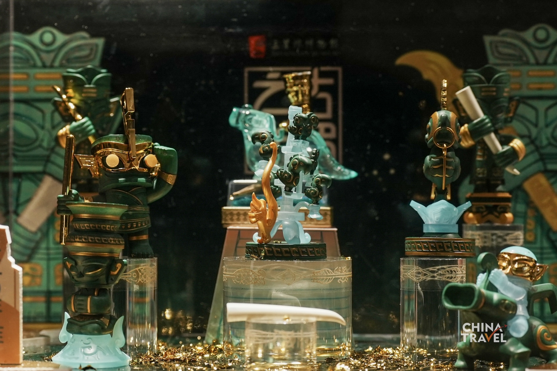 Cultural and creative products inspired by Sanxingdui artifacts bring the museum's iconic bronze figures and masks into everyday life. /CGTN