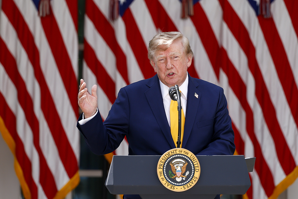 US President Donald Trump during an event in the Rose Garden of the White House in Washington, DC, US, August 24, 2026. /VCG