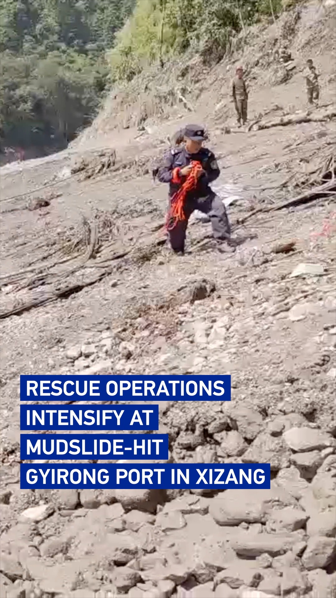Rescue operations intensify at mudslide-hit Gyirong Port in Xizang