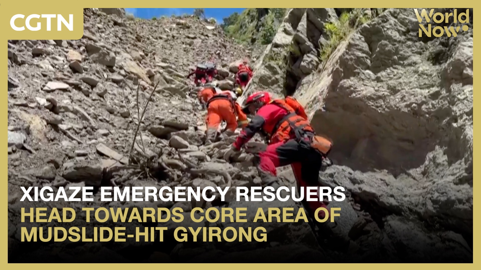 Xigaze rescuers head towards core area of mudslide-hit Gyirong