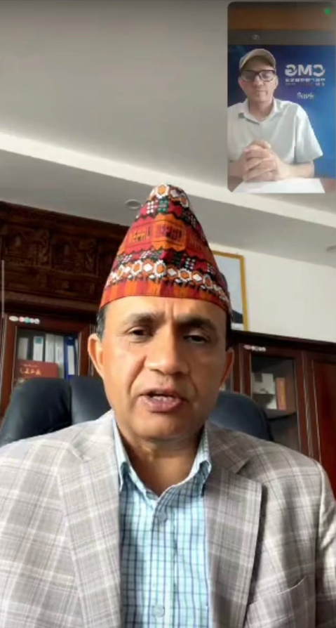 Nepal's Consul General in Lhasa Laxmi Prasad Niraula speaks to a China Media Group reporter, August 27, 2026. /China Media Group