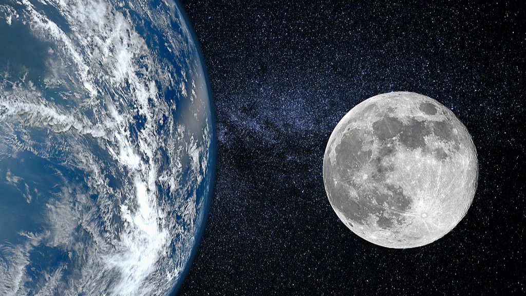 An illustration of the Earth and the moon. /VCG