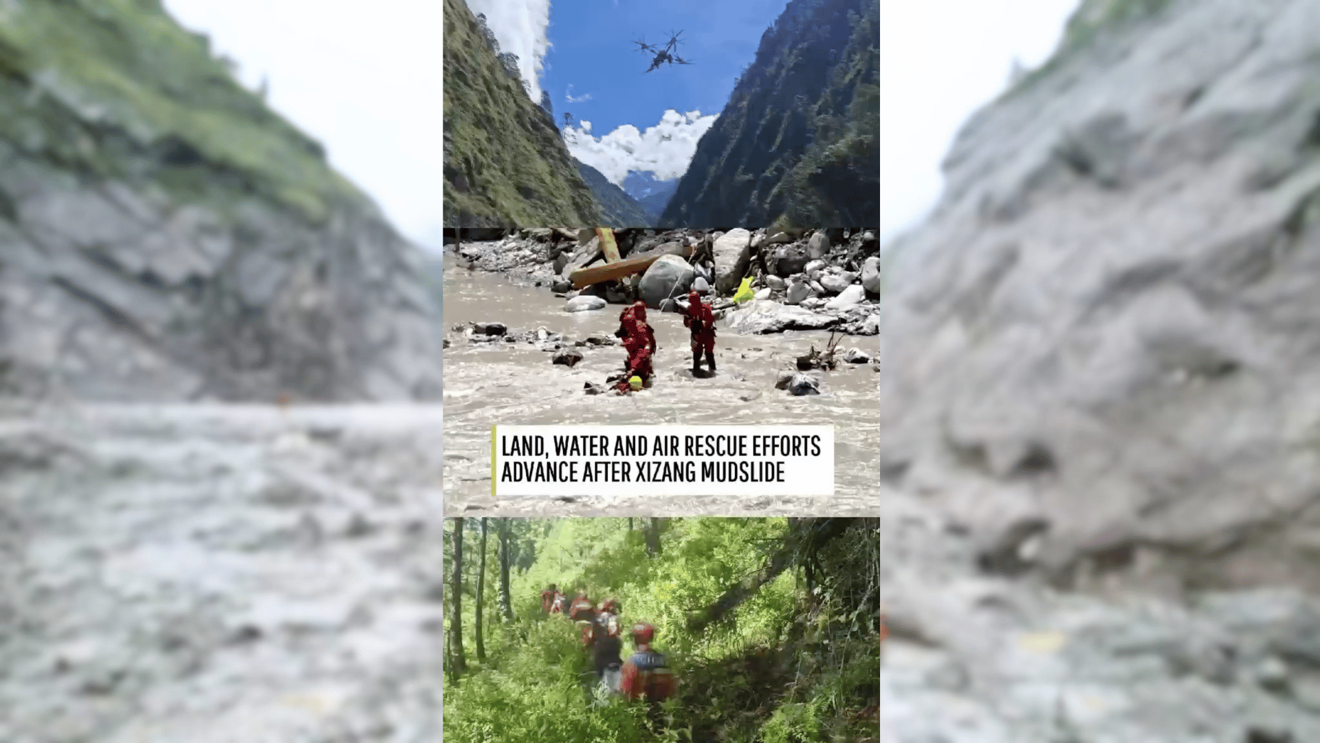 Land, water and air rescue teams push into the heart of mudslide zone