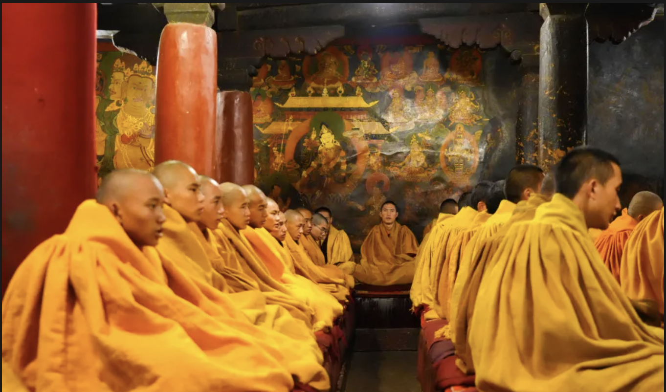 Monks from Tashilhunpo Monastery and representatives of the religious community in Xigaze pray for people affected by mudslides in Gyirong County, Xizang Autonomous Region, China, August 31, 2026. /China Tibet Online