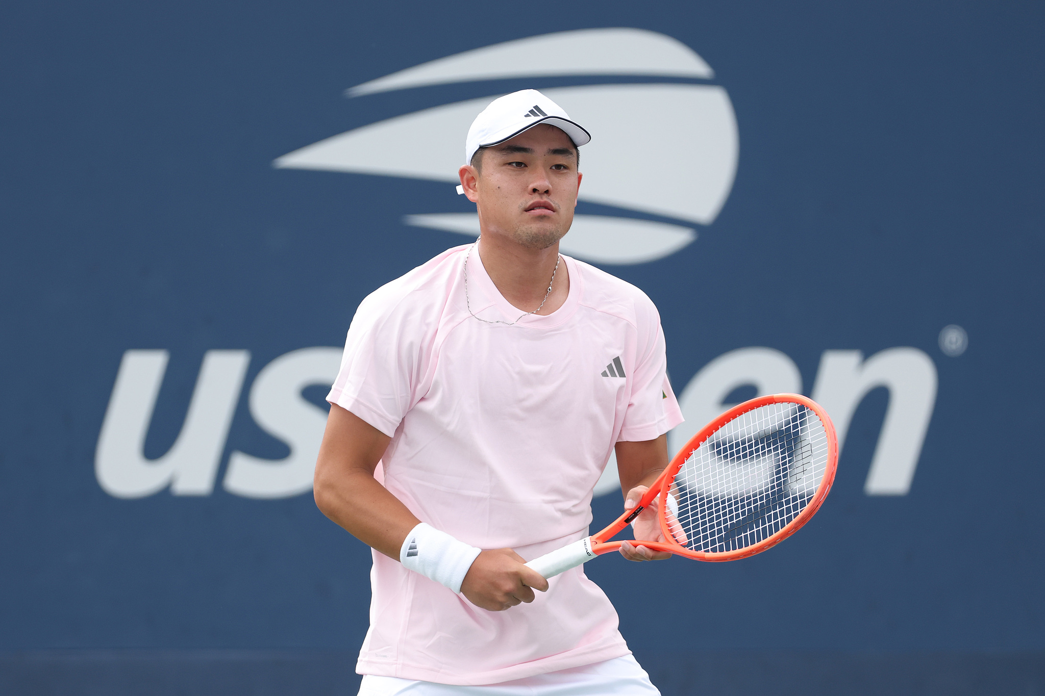 China's Wu Yibing prepares to hit a shot against Australia's Adam Walton in a men's singles first round match at the US Open in Queens, New York, USA, August 30, 2026. /VCG