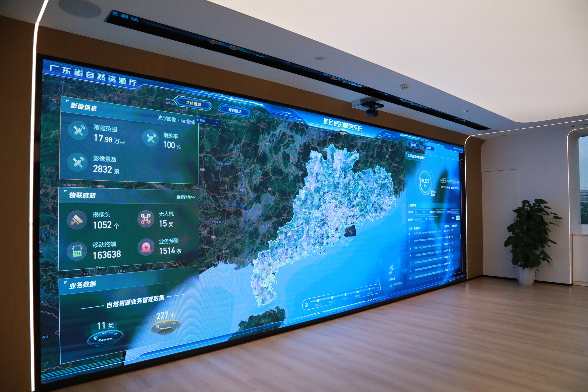 A screen showing the Integrated Sensing Service System at the Guangdong Provincial Institute of Geological Survey in Guangzhou, Guangdong Province, China, August 24, 2026. /Guangdong Provincial Department of Natural Resources