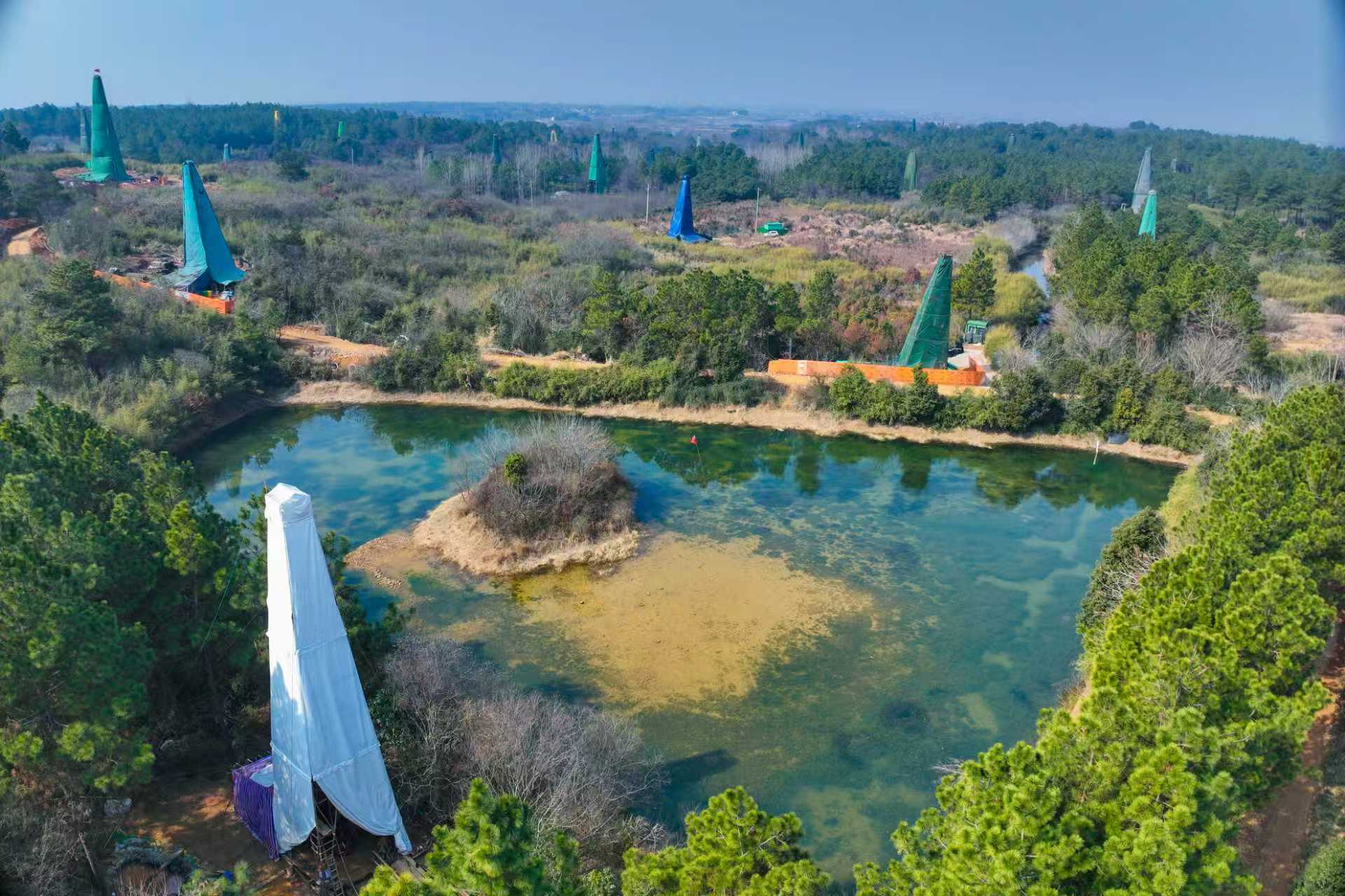 An aerial view of the Chating copper-gold deposit in June 2026, Anhui Province, east China. /China MNR