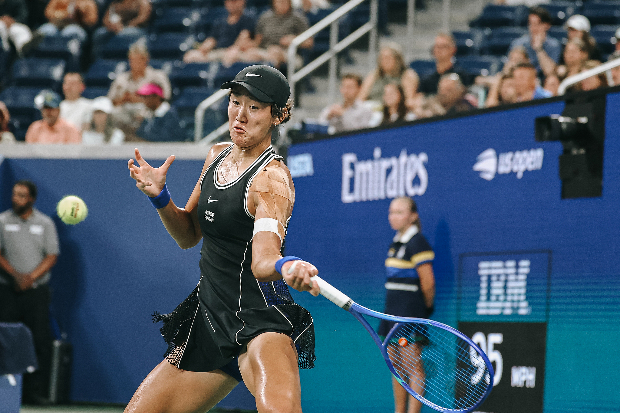 China's Wang Xiyu in the first-round against Poland's Iga Swiatek at the US Open in Queens, New York, USA, August 31, 2026. /VCG