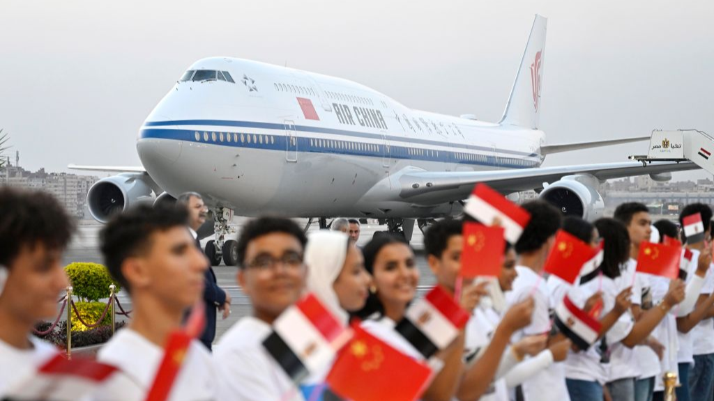 Chinese President Xi Jinping arrives in Cairo for a state visit to Egypt at the invitation of Egyptian President Abdel Fattah El-Sisi, September 1, 2026. /Xinhua