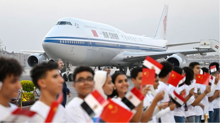 Chinese President Xi Jinping arrives in Cairo for a state visit to Egypt at the invitation of Egyptian President Abdel Fattah El-Sisi, September 1, 2026. /Xinhua