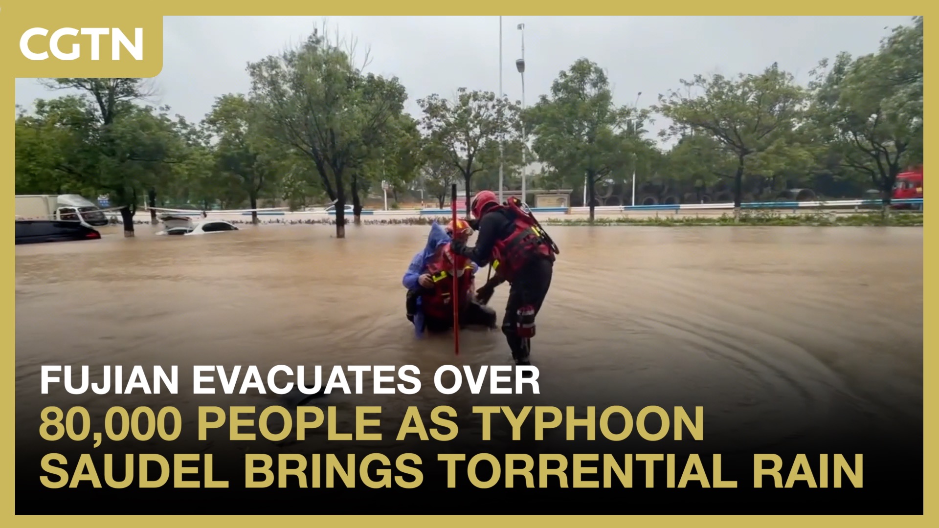 Fujian evacuates over 80,000 people as Typhoon Saudel brings torrential rain