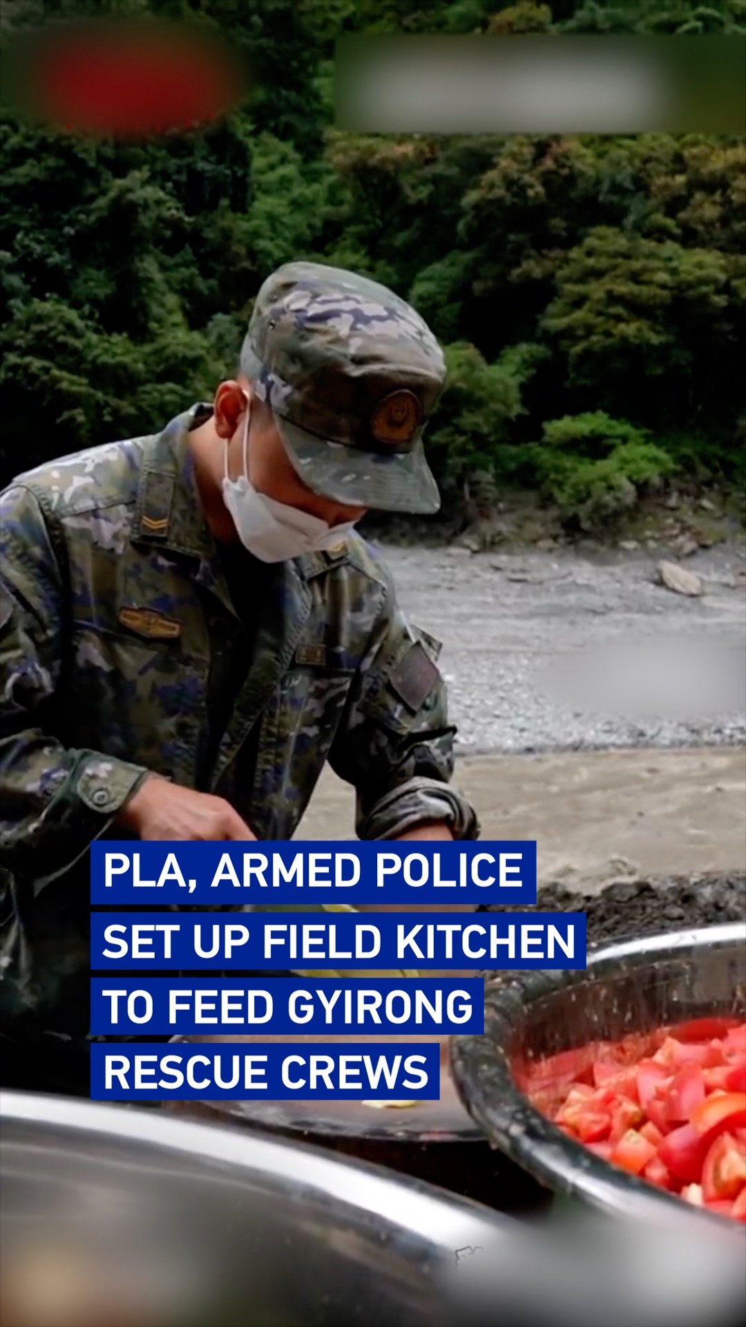 PLA, Armed Police set up field kitchen to feed Gyirong rescue crews
