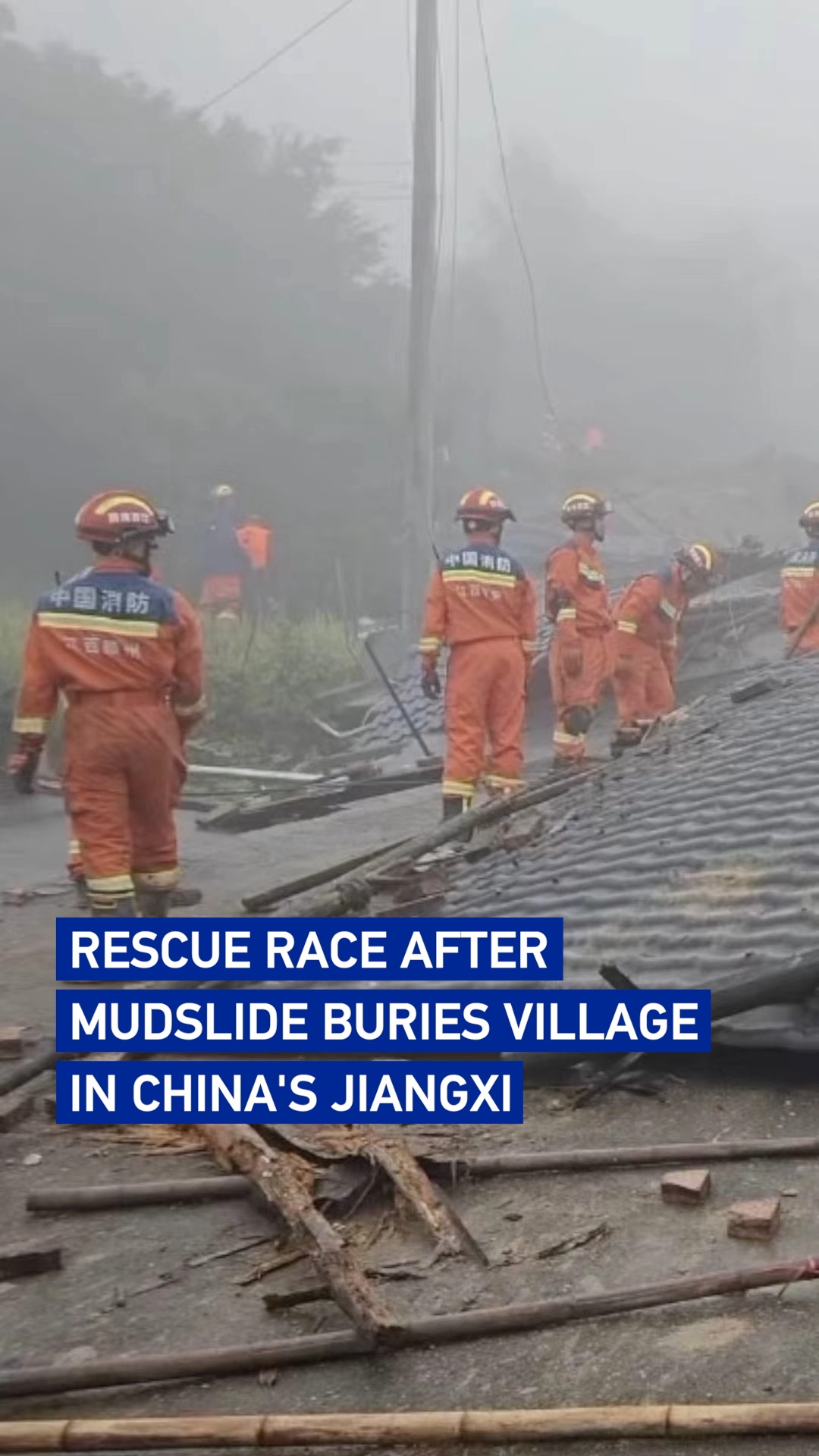 Rescue race after mudslide buries village in China's Jiangxi