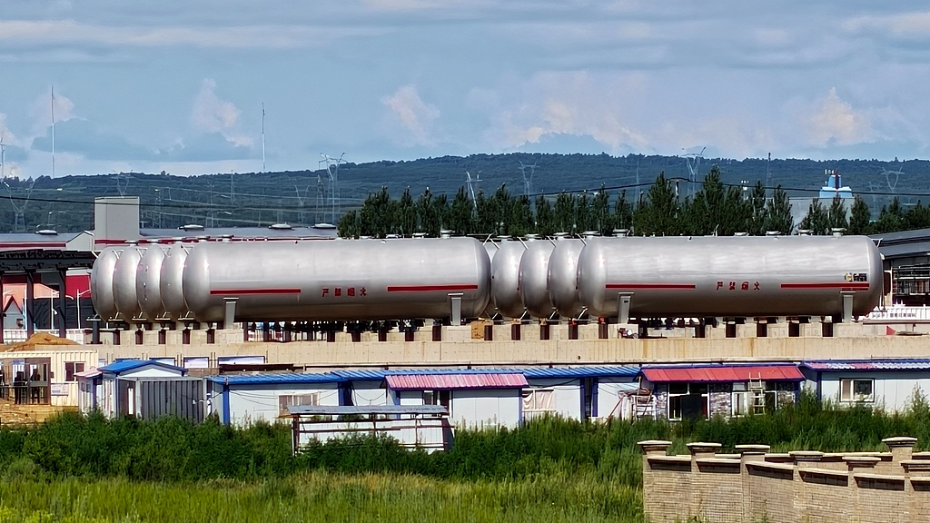 A view of a Russia-oriented energy storage and transfer center project in Heihe City, northeast China's Heilongjiang Province,  July 20, 2026. /VCG