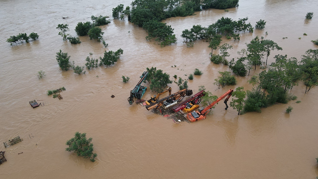 Floods hit Suichuan County in east China's Jiangxi Province, September 4, 2026. /VCG