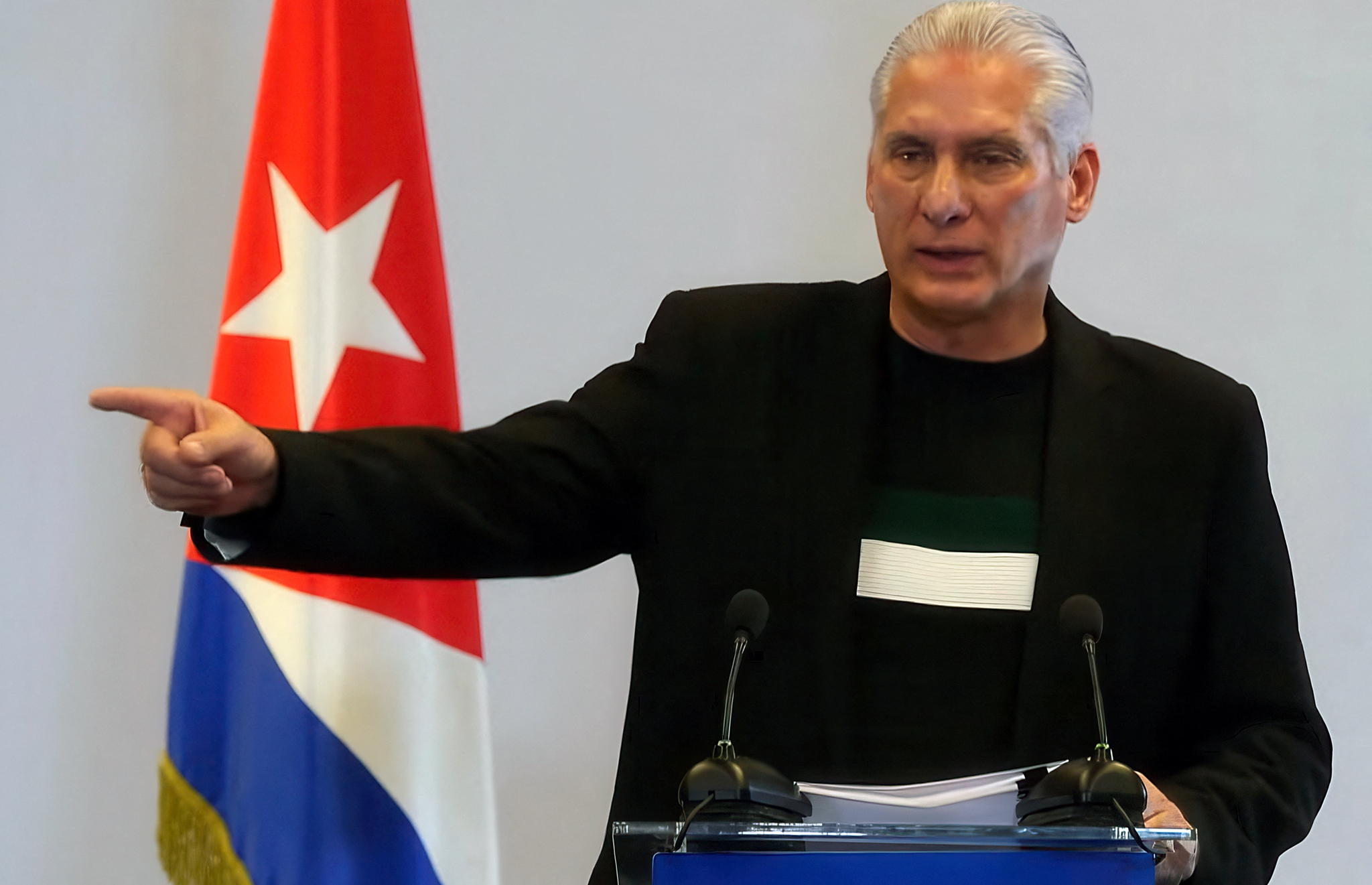 Cuba's President Miguel Diaz-Canel speaking during a press conference in Havana, Cuba, February 4, 2026. /VCG