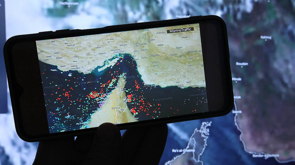 Live view of Strait of Hormuz ship traffic