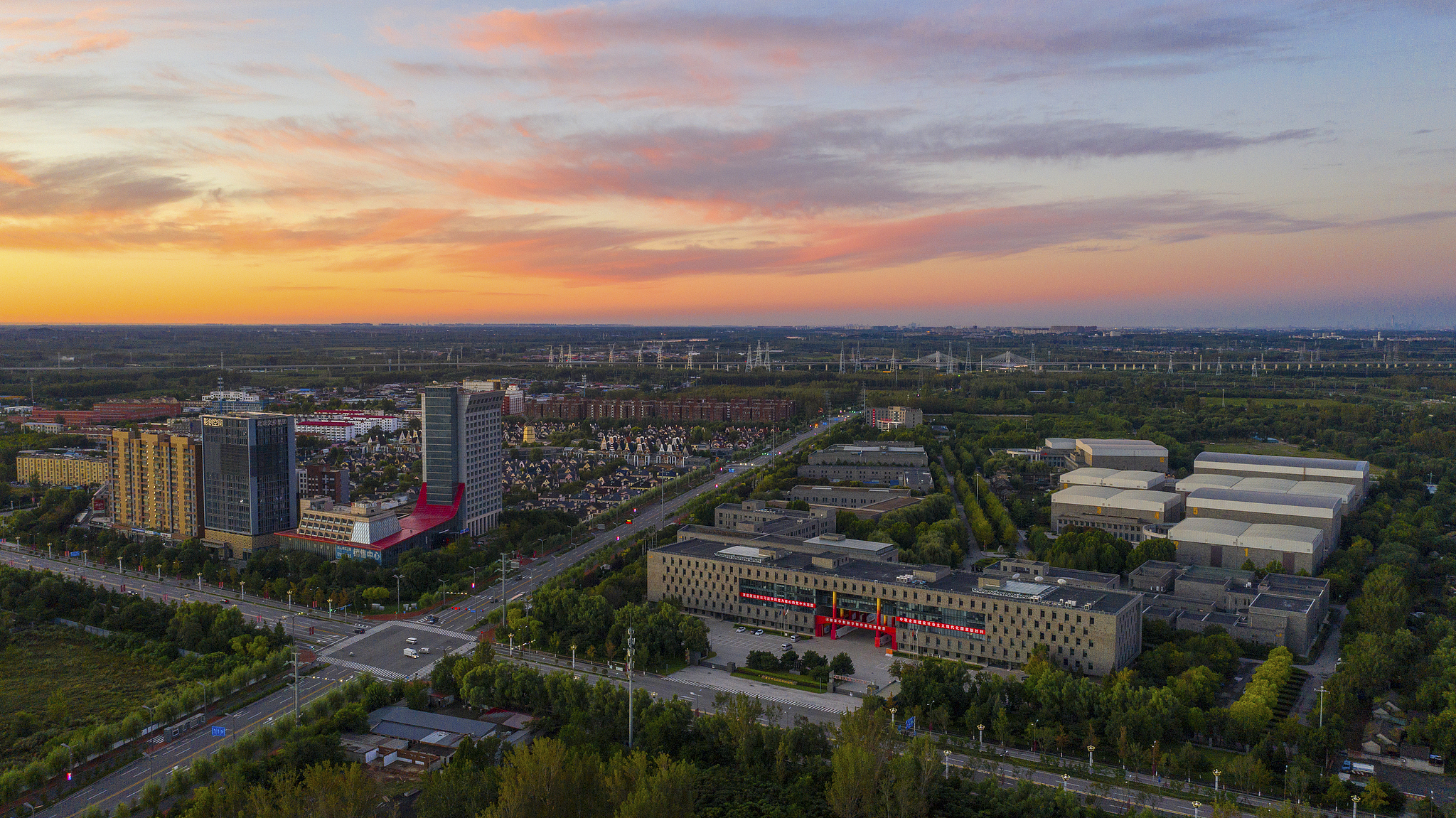 An aerial view of the China (Huairou) Film and Television Base in Beijing. /VCG