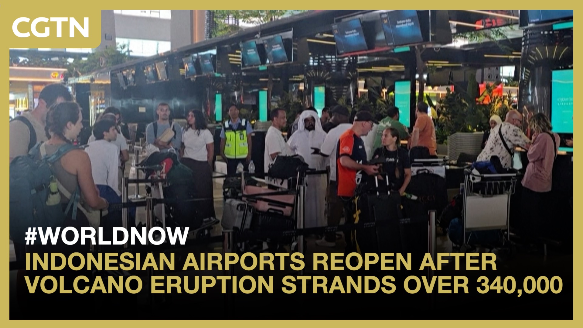 Indonesian airports reopen after volcano eruption strands over 340,000