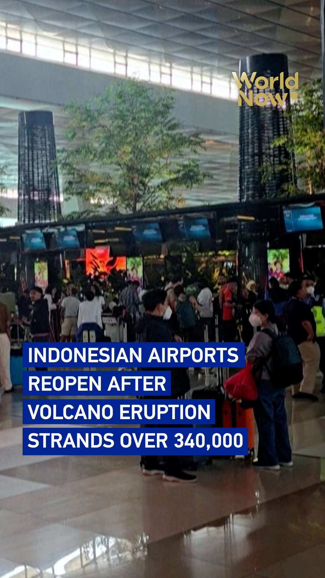Indonesian airports reopen after volcano eruption strands over 340,000