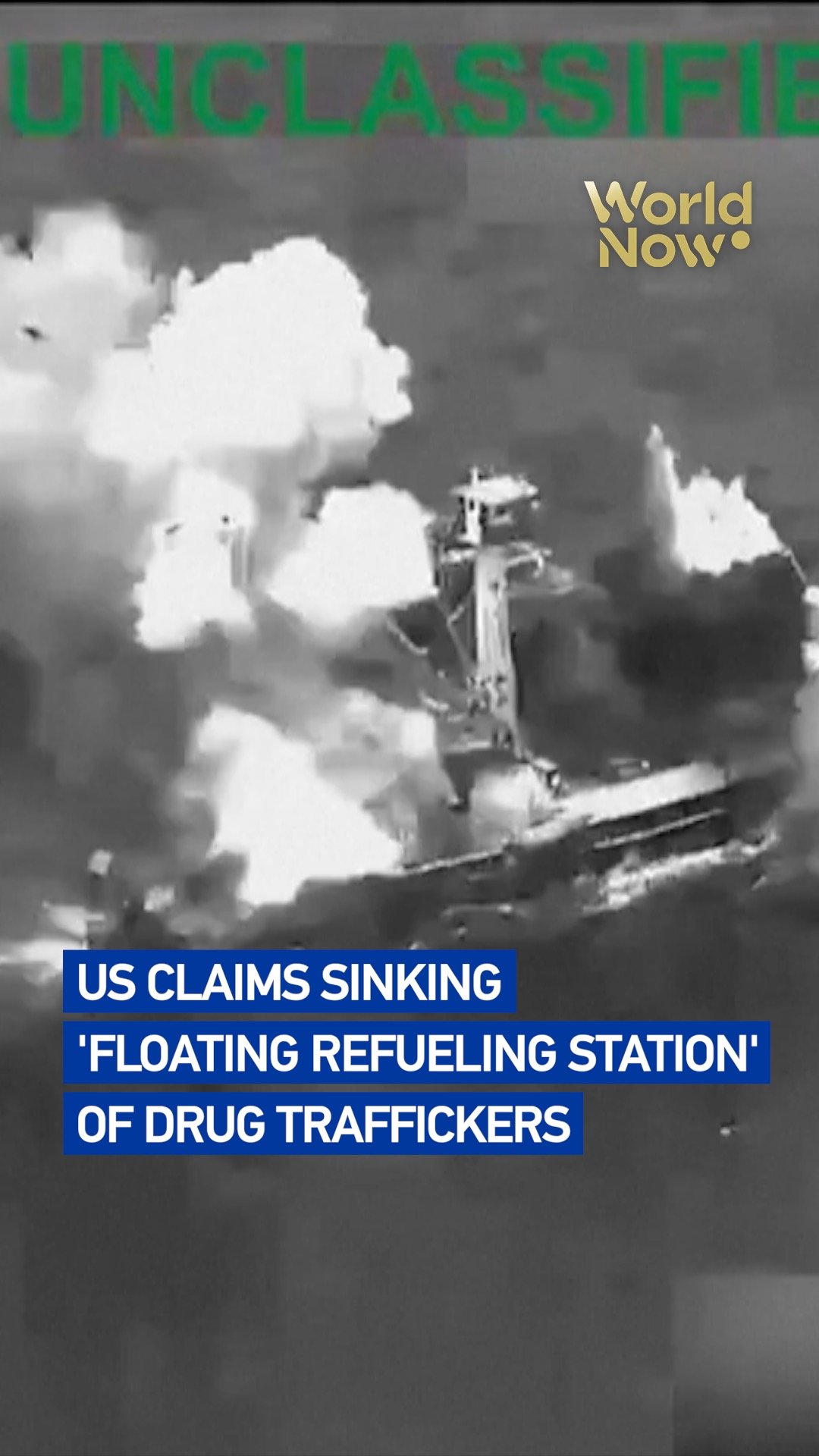 US claims sinking 'floating refueling station' of drug traffickers