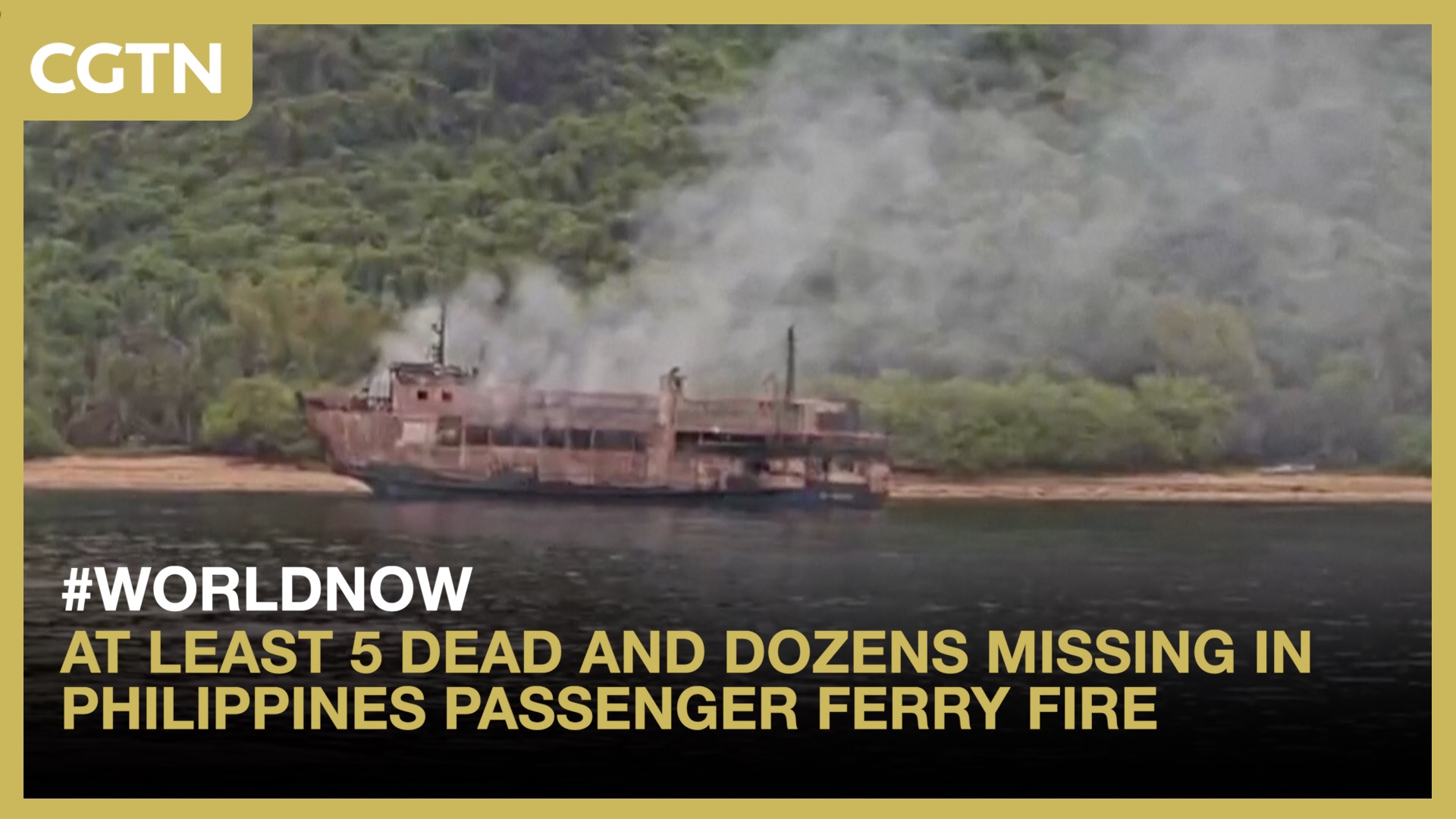 At least 5 dead and dozens missing in Philippines passenger ferry fire