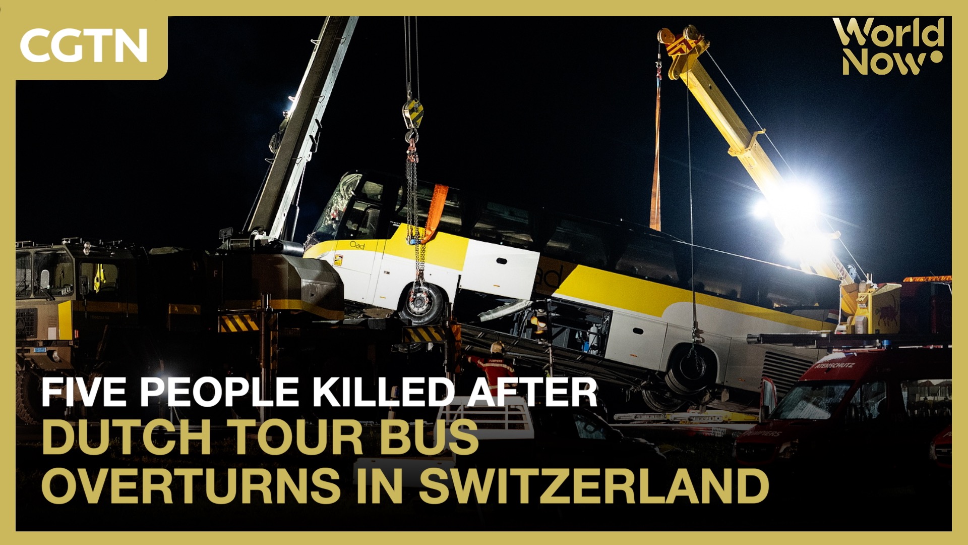 Five people killed after Dutch tour bus overturns in Switzerland