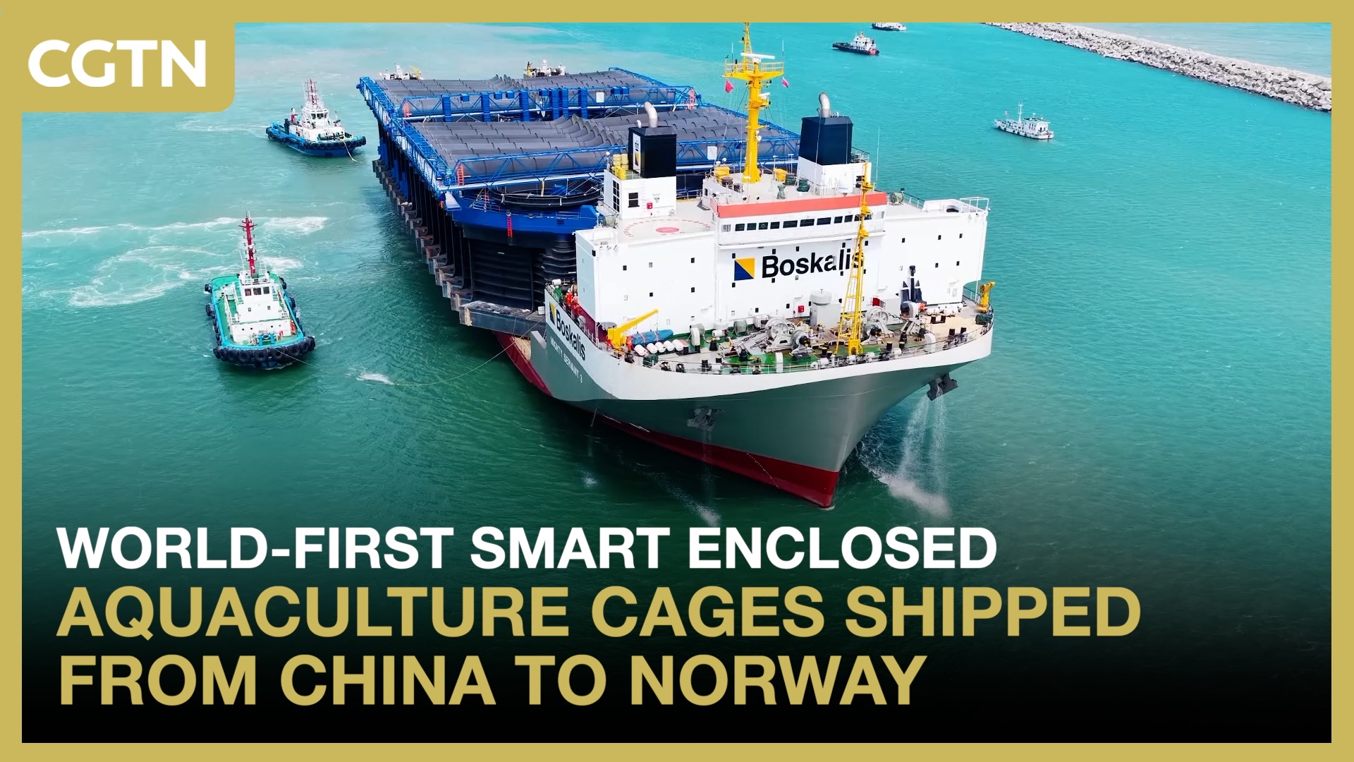 World-first smart enclosed aquaculture cages sent from China to Norway