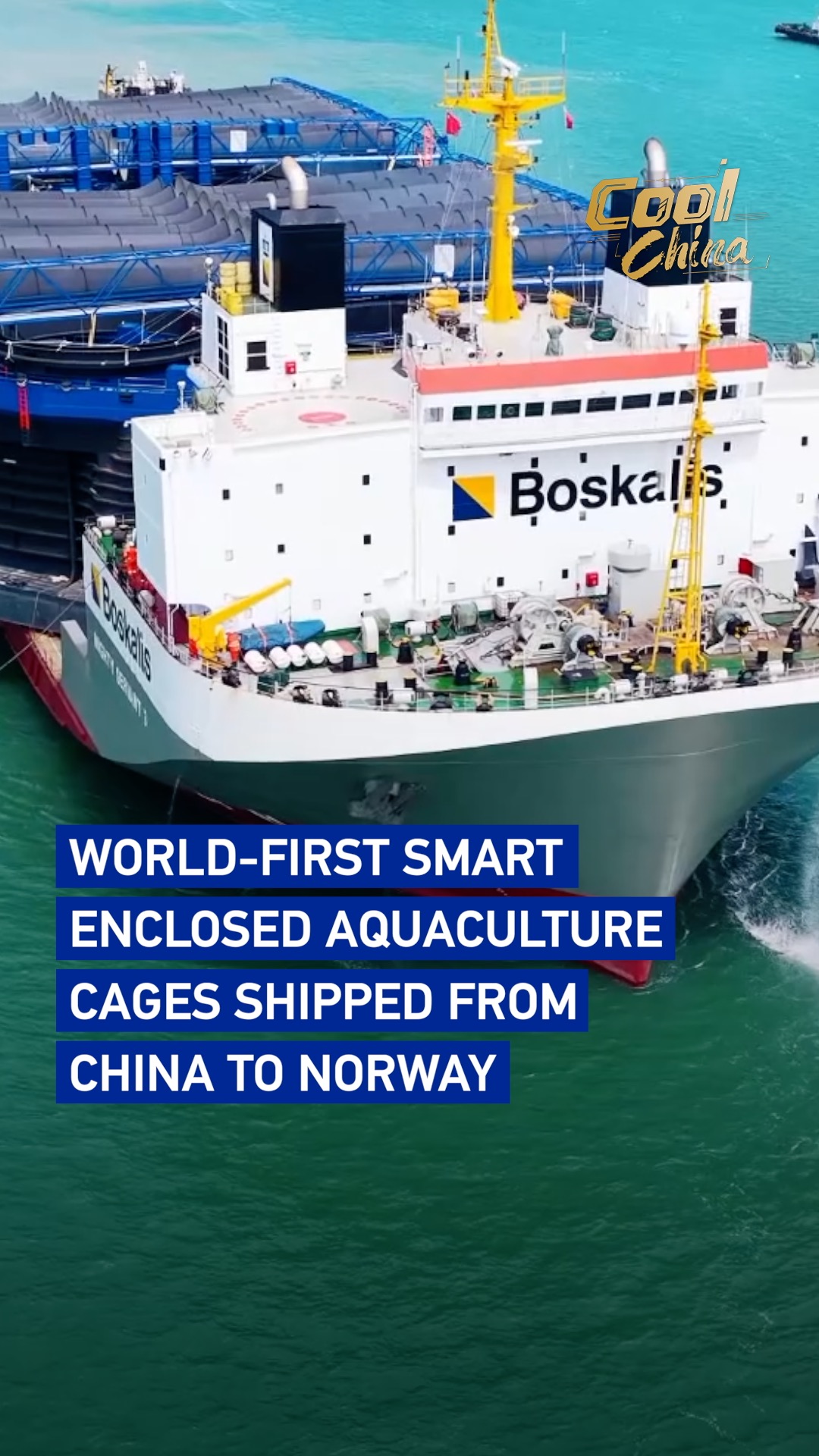 World-first smart enclosed aquaculture cages sent from China to Norway