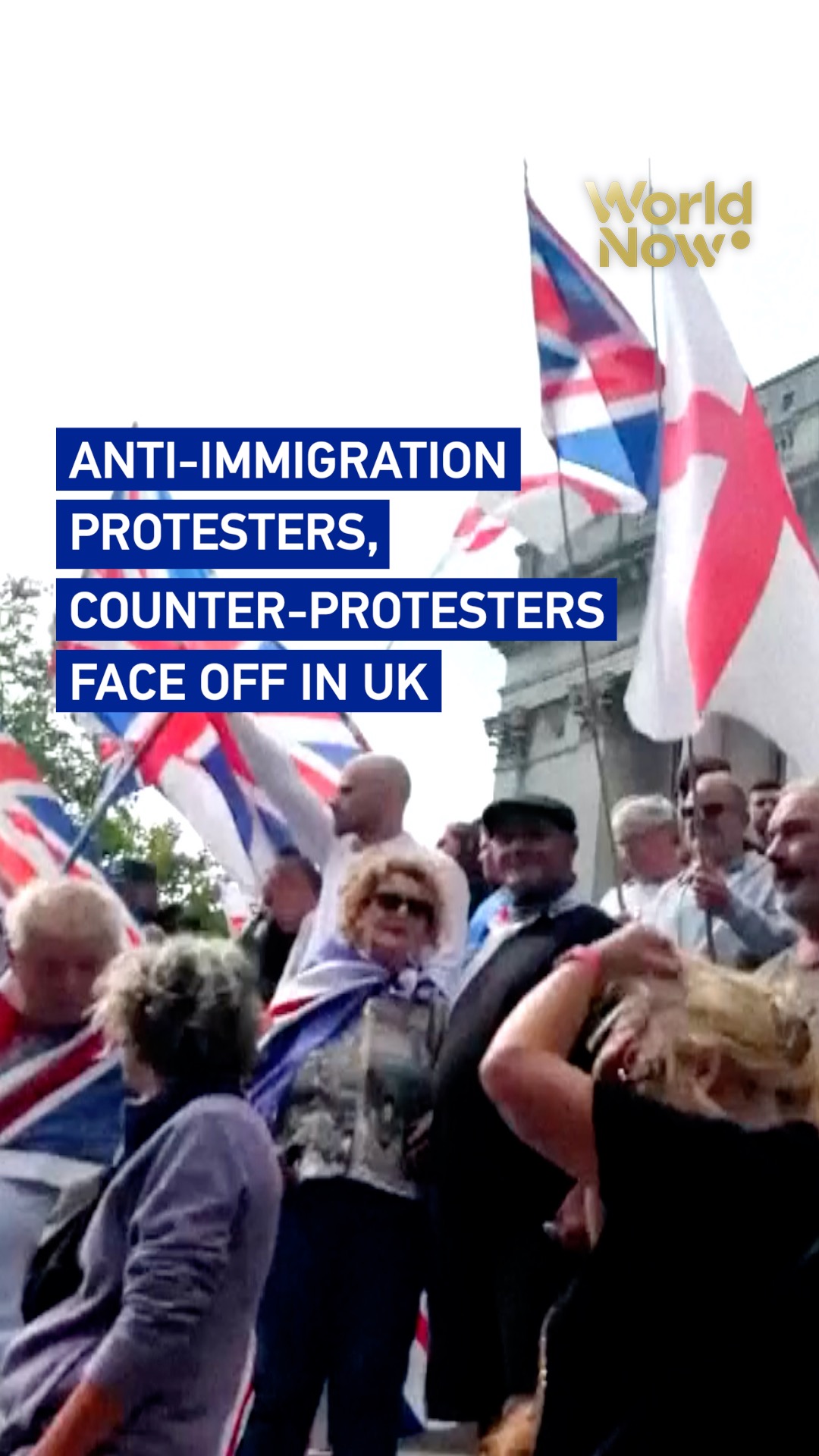 Anti-immigration protesters, counter-protesters face off in UK
