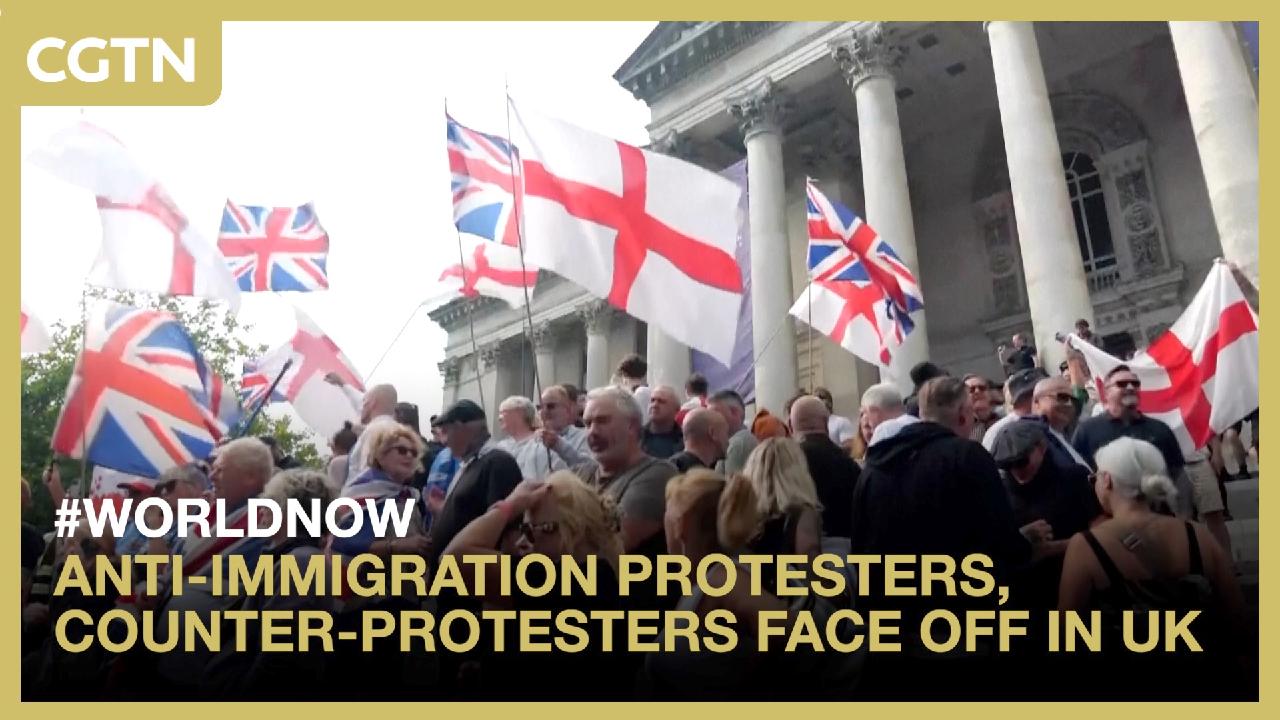 Anti-immigration protesters, counter-protesters face off in UK
