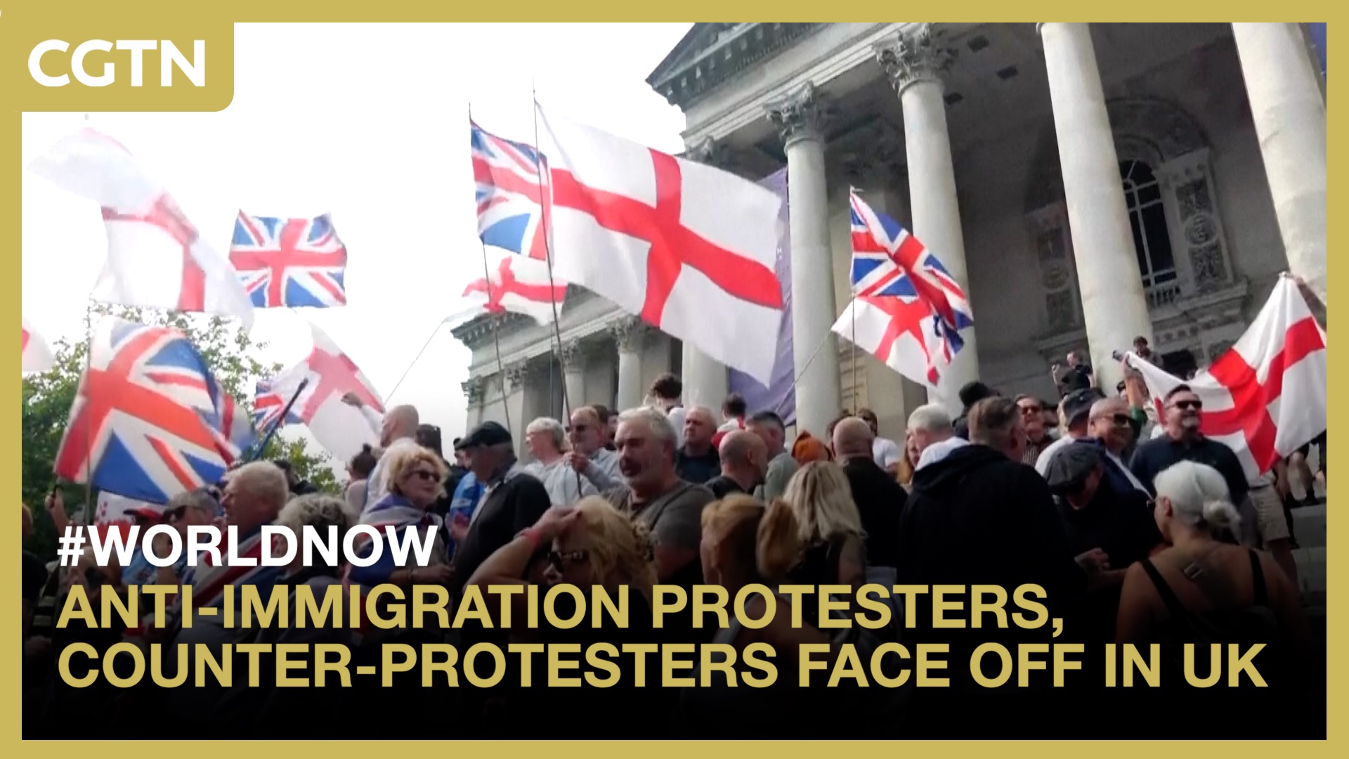 Anti-immigration protesters, counter-protesters face off in UK