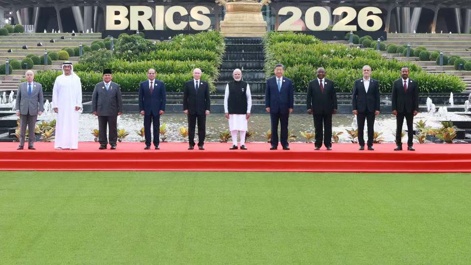 Leaders of BRICS member nations pose for a group photo at the 18th BRICS Summit in New Delhi, India, September 12, 2026. /Xinhua