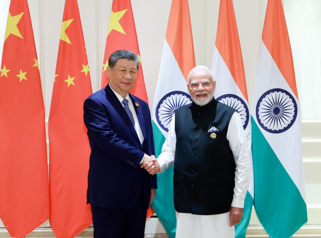 Chinese President Xi Jinping meets with Indian Prime Minister Narendra Modi on the sidelines of the 18th BRICS Summit in New Delhi, India, September 12, 2026. /Xinhua