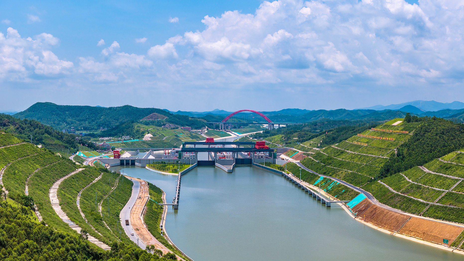 The Madao hub of the Pinglu Canal in Lingshan County, south China's Guangxi Zhuang Autonomous Region, August 15, 2026. /VCG