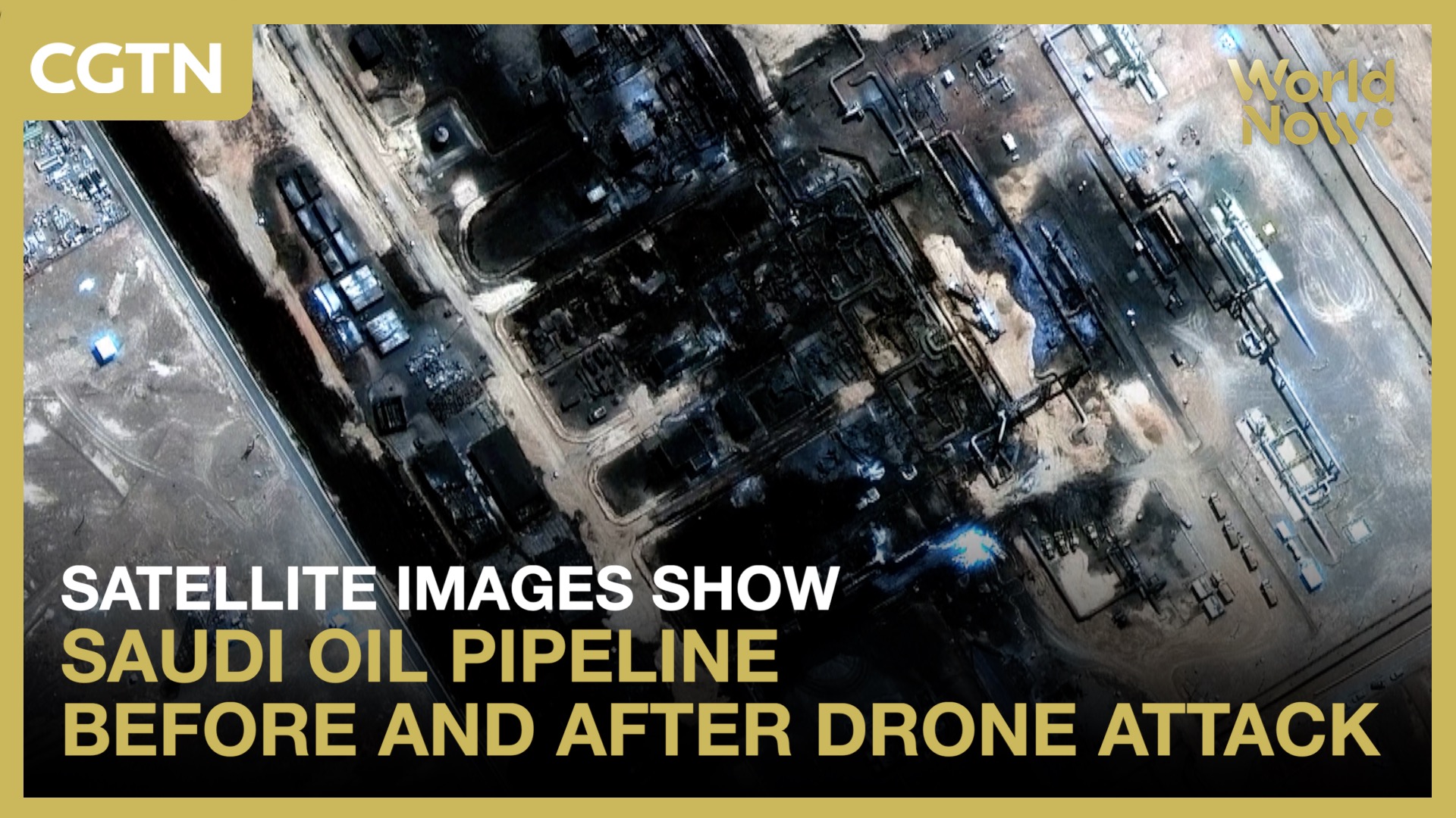 Satellite images show Saudi oil pipeline before and after drone attack