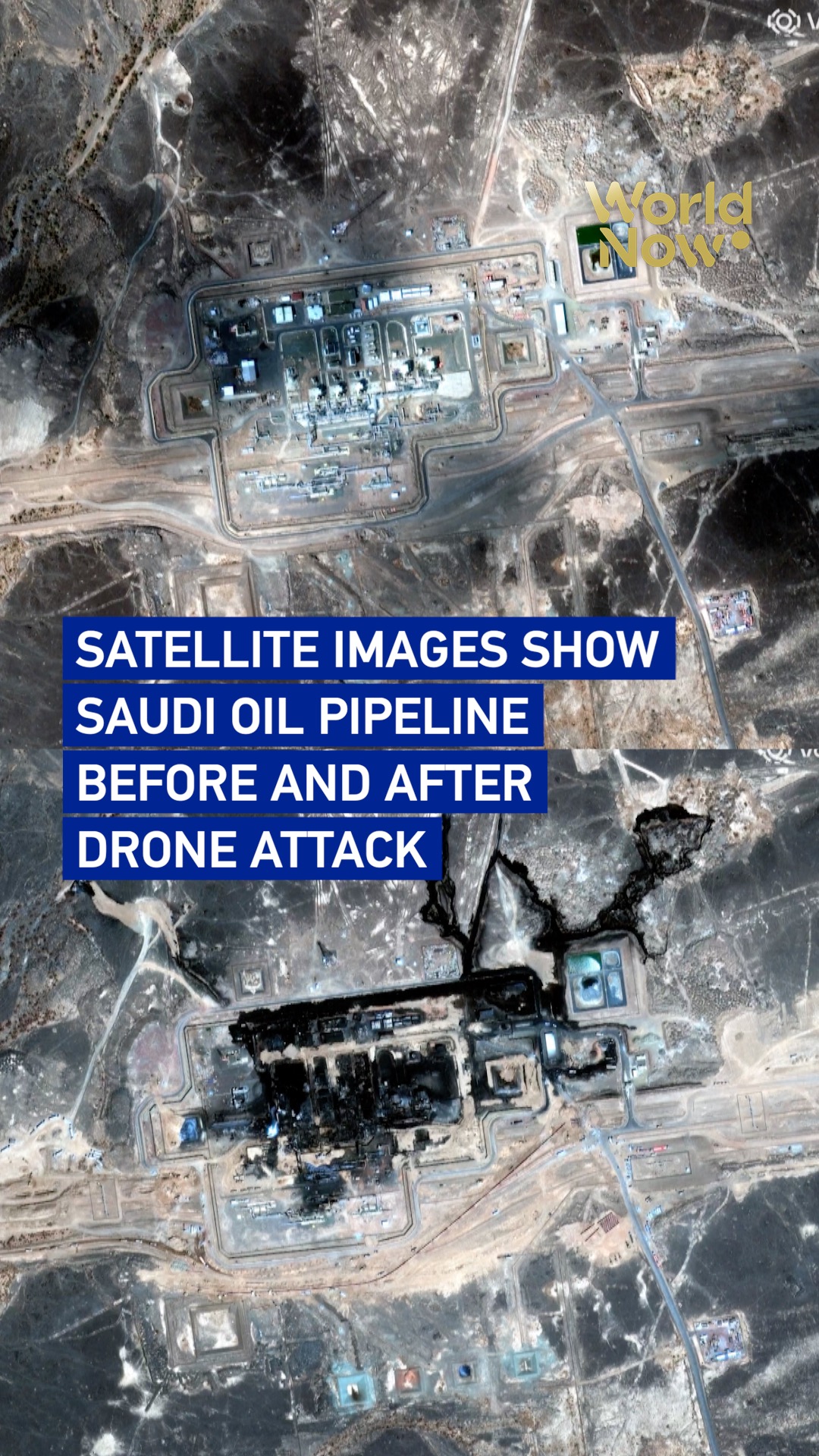Satellite images show Saudi oil pipeline before and after drone attack