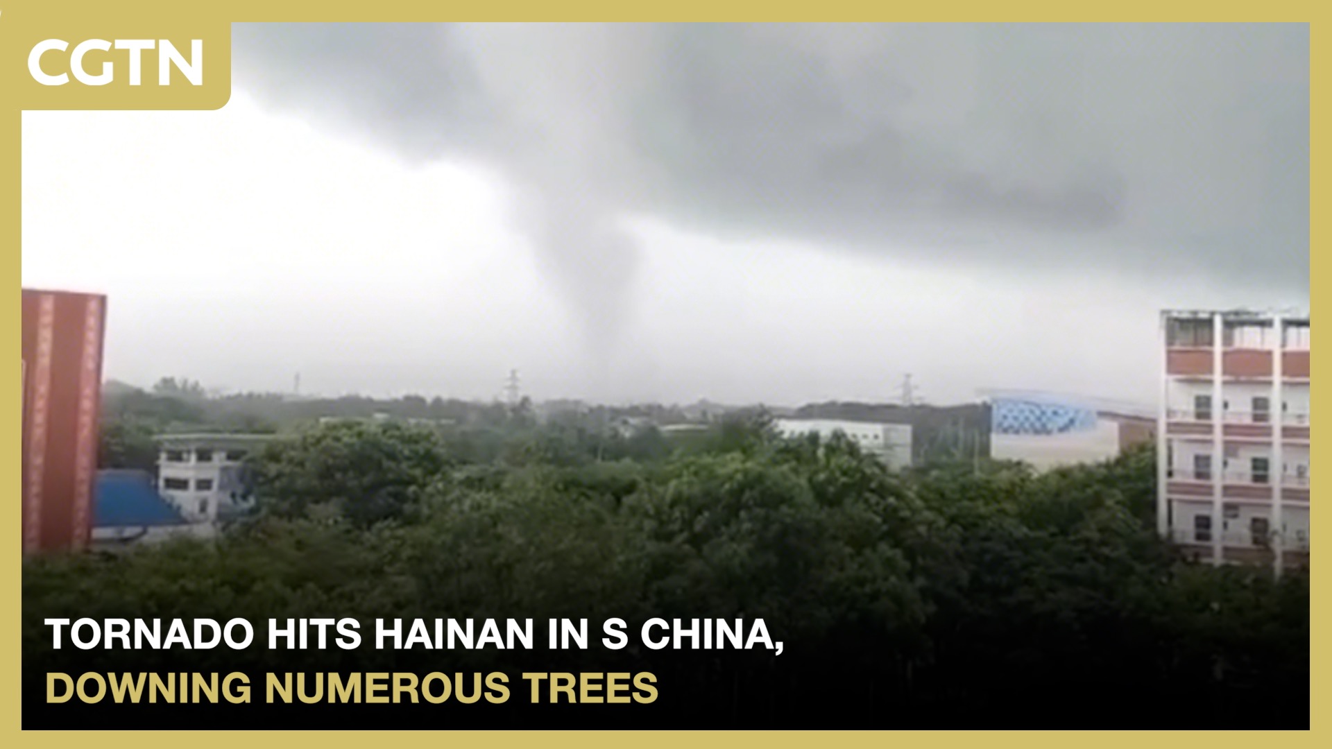 Tornado hits Hainan in south China, downing numerous trees
