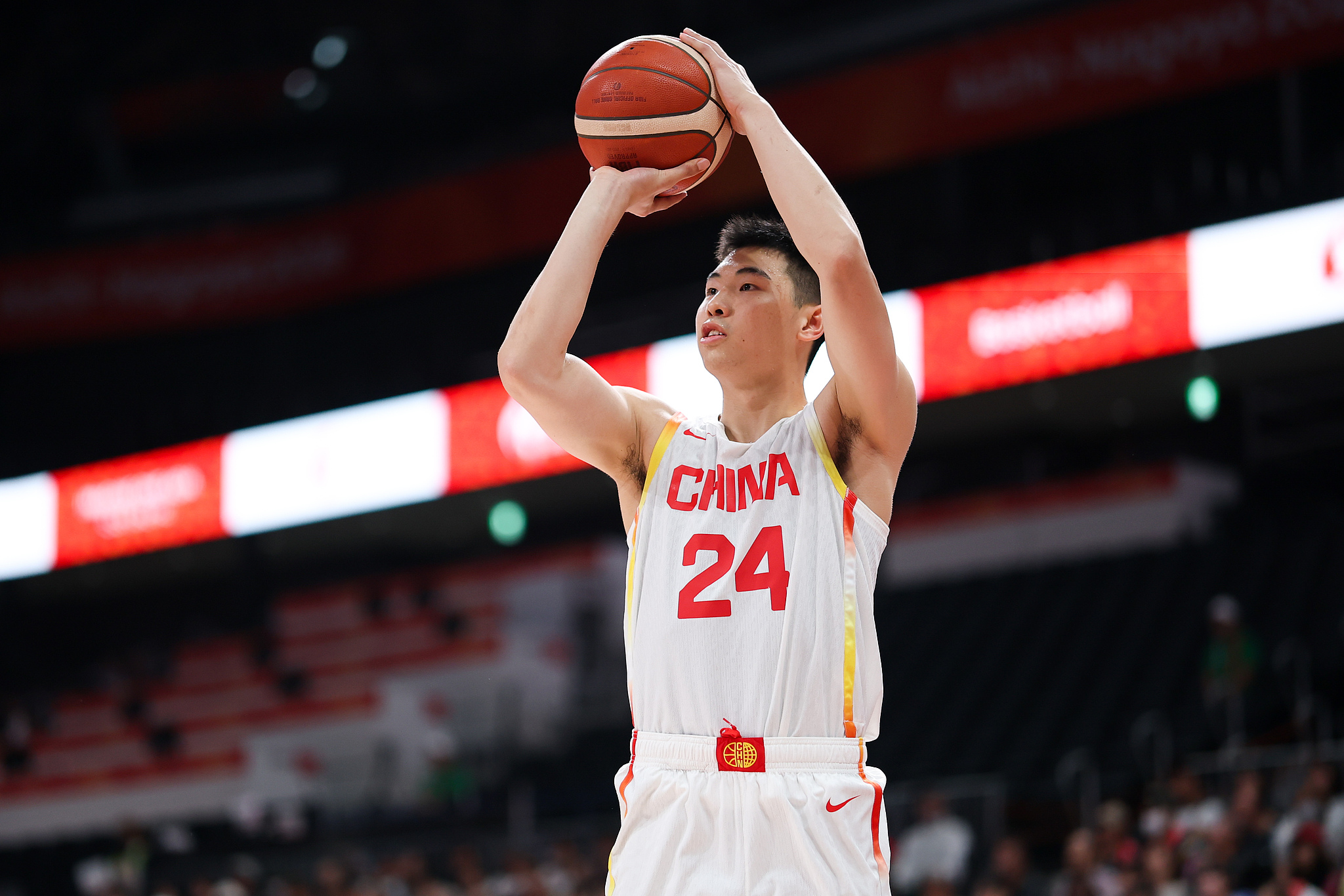 China's Cui Yongxi shoots in the Group C game against the Philippines at the 2026 Aichi-Nagoya Asian Games in Nagoya, Japan, September 14, 2026. /VCG