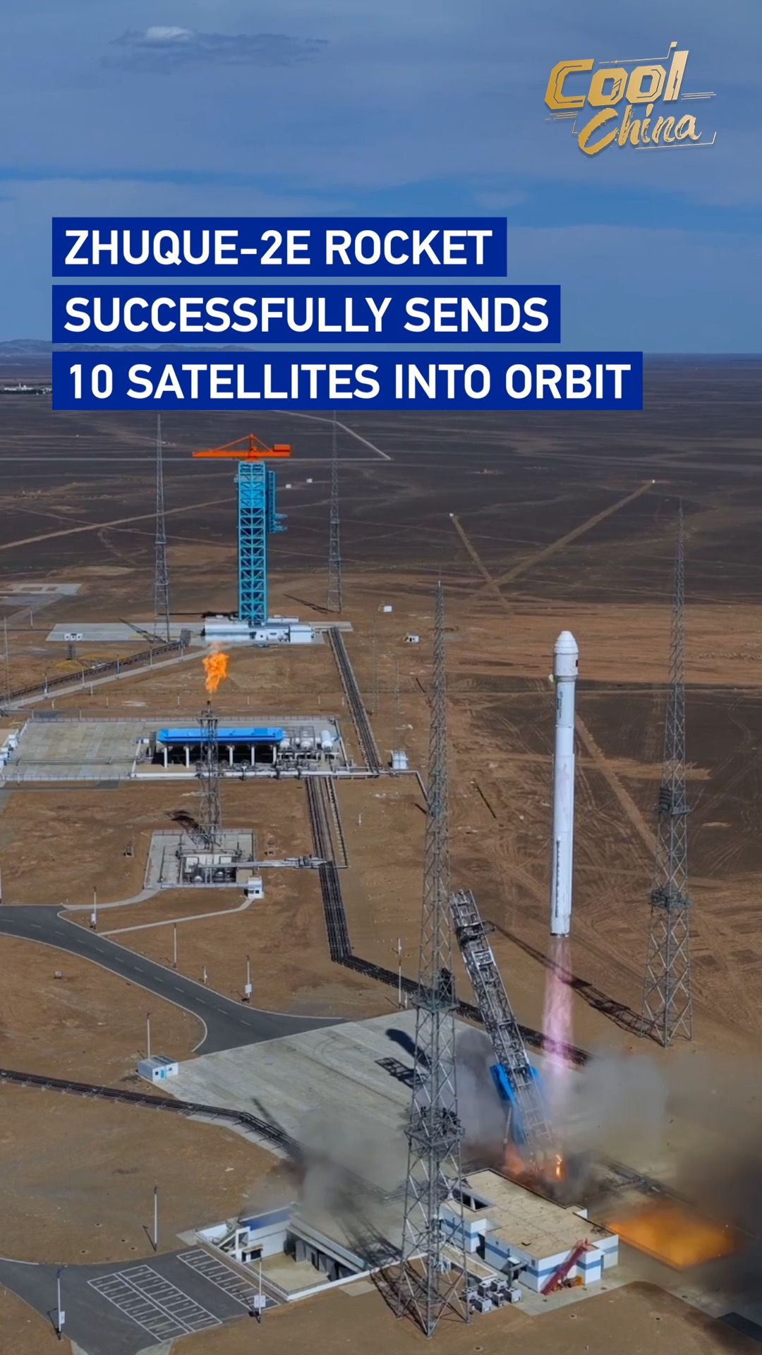 China's Zhuque-2E rocket sends 10 satellites into orbit