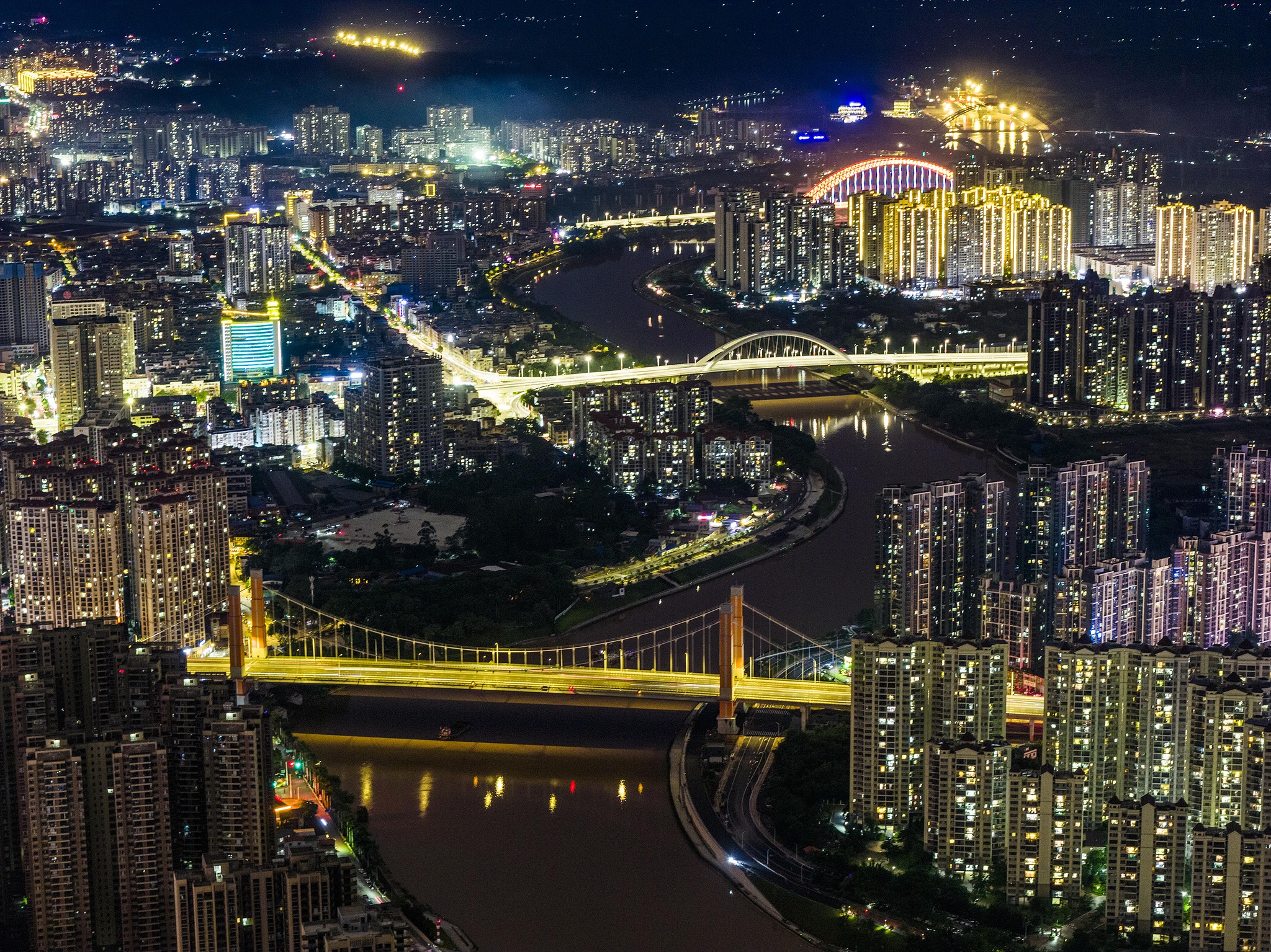 A night view of Qinzhou City, Guangxi Zhuang Autonomous Region, south China, August 27, 2026 /VCG