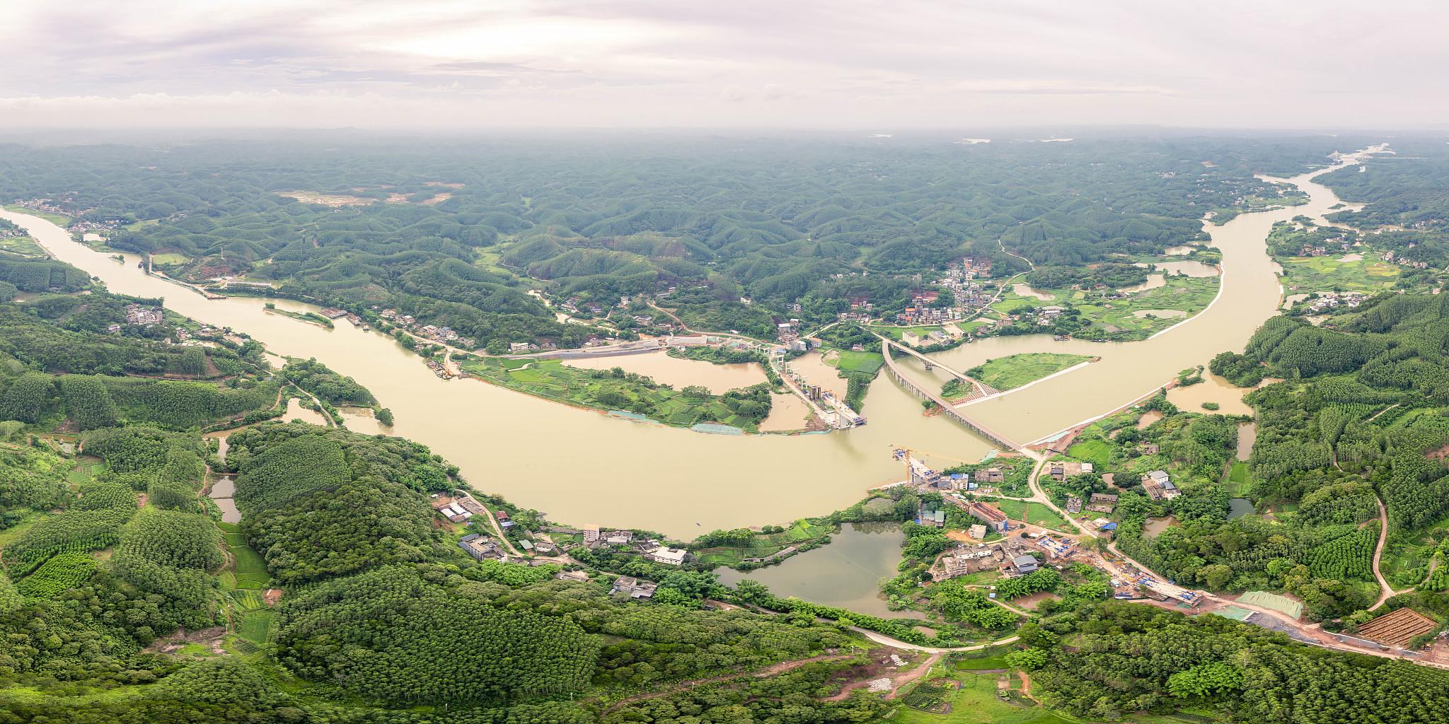 A view of Pinglu Canal under construction, June 19, 2025. /VCG