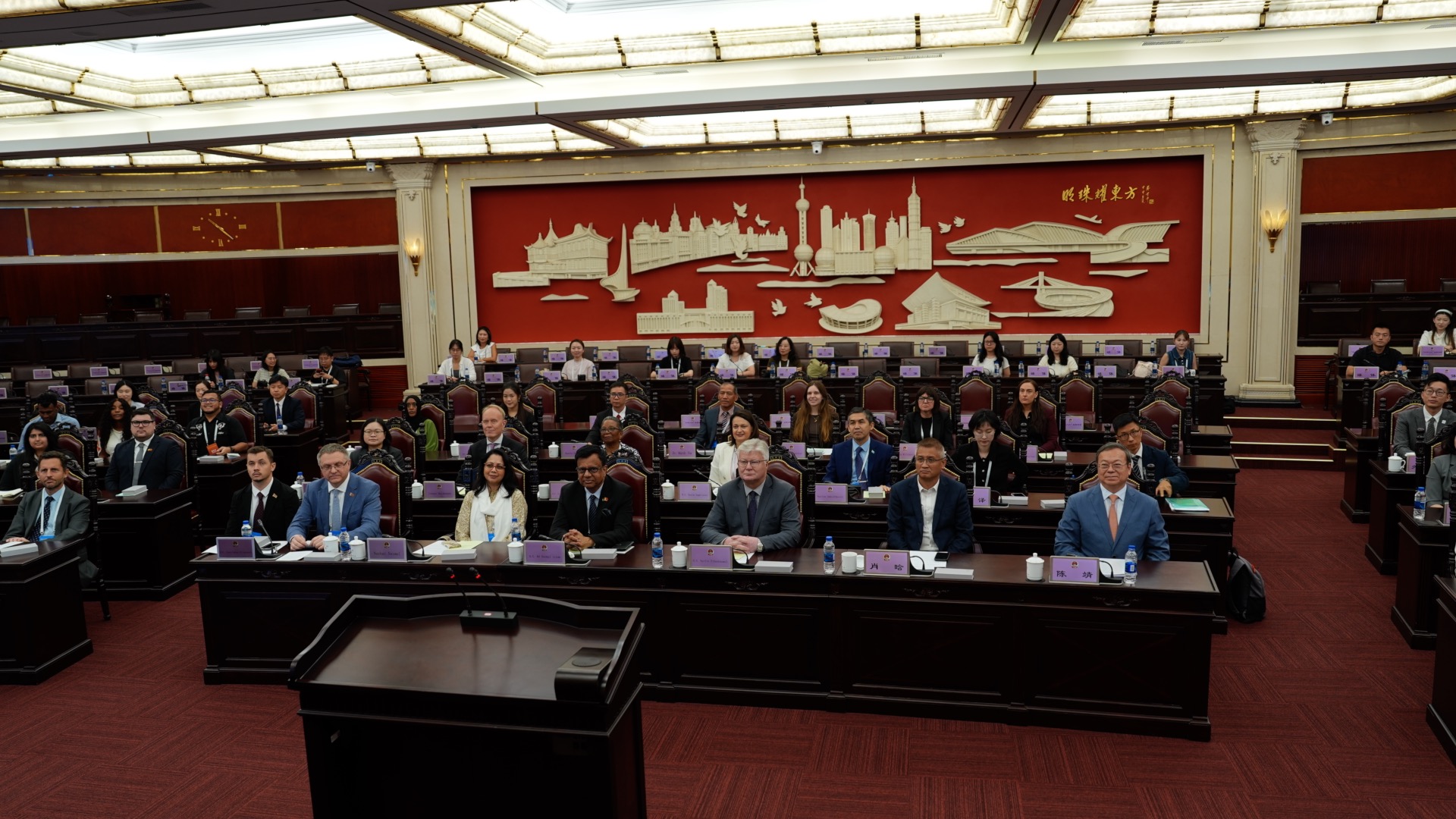 Some 30 diplomats from 20 countries at Shanghai People's Building, Shanghai, east China, September 8, 2026. /CGTN